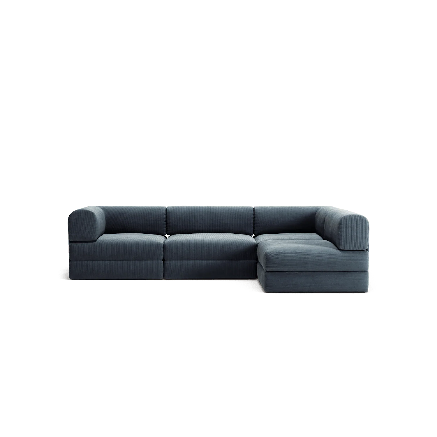 LUNA - 3 Seater Divan - Right - Corduroy Dark Blue