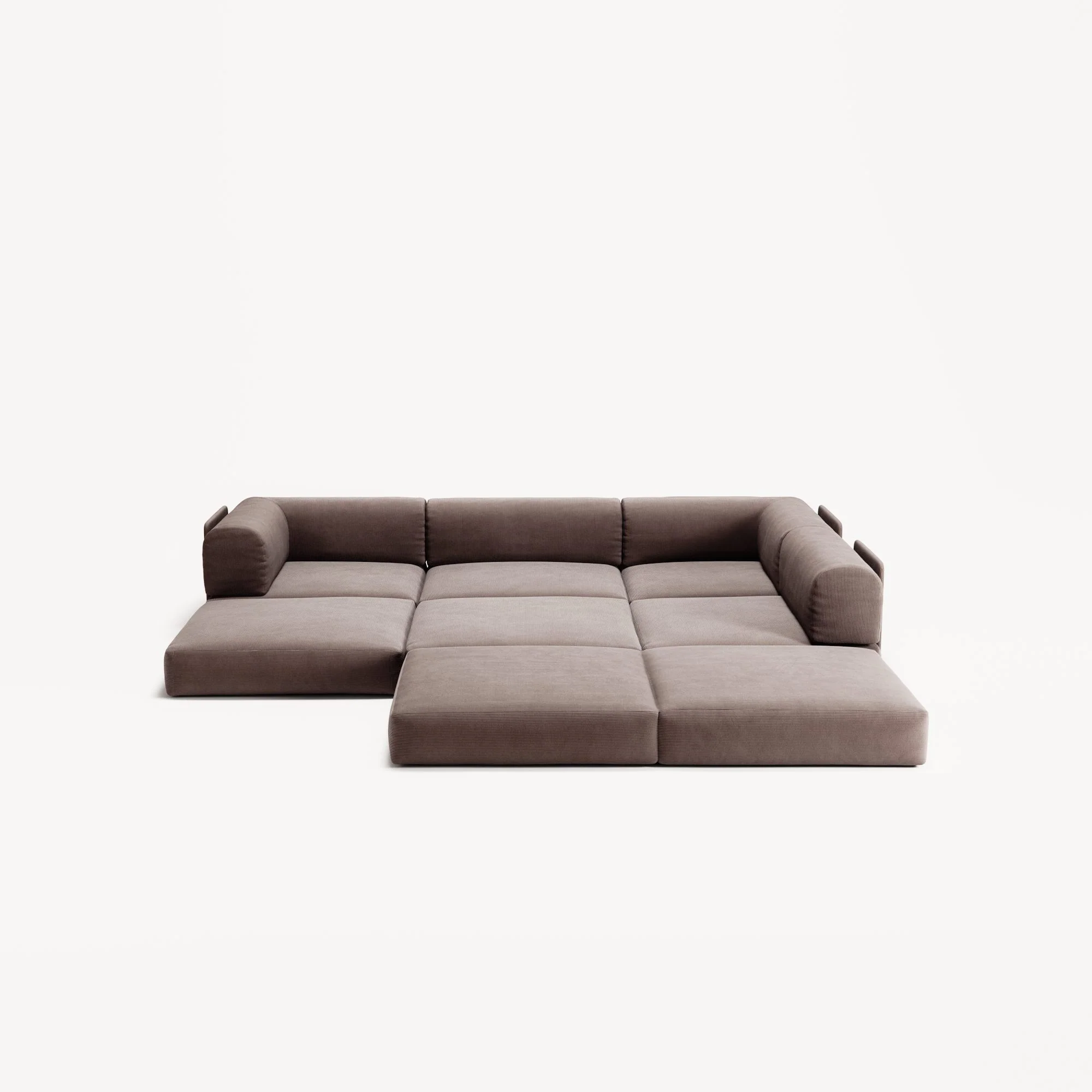 LUNA - 3 Seater Divan - Right - Corduroy Warm Brown - Image 4