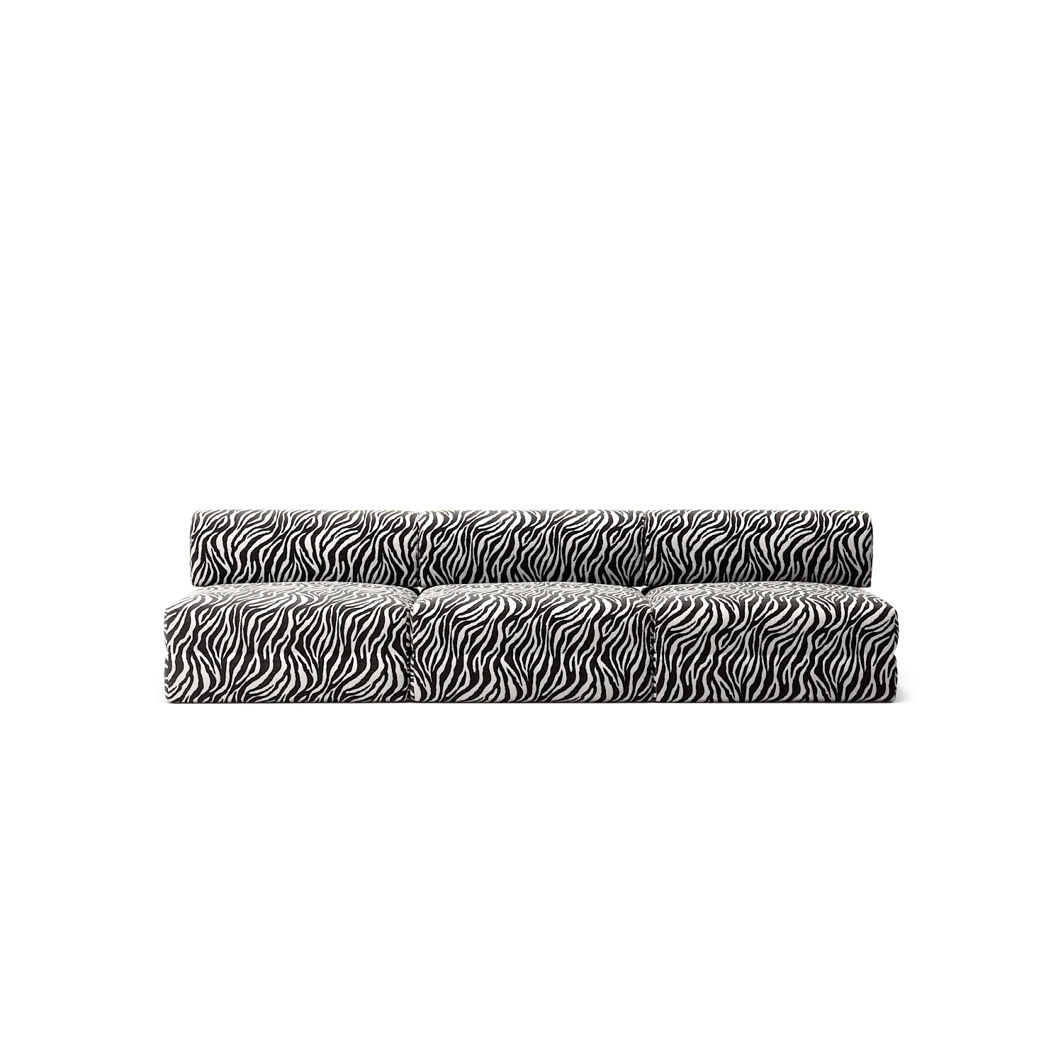LUNA - 3 Seater Lounge - Chenille Jacquard Zebra Black White