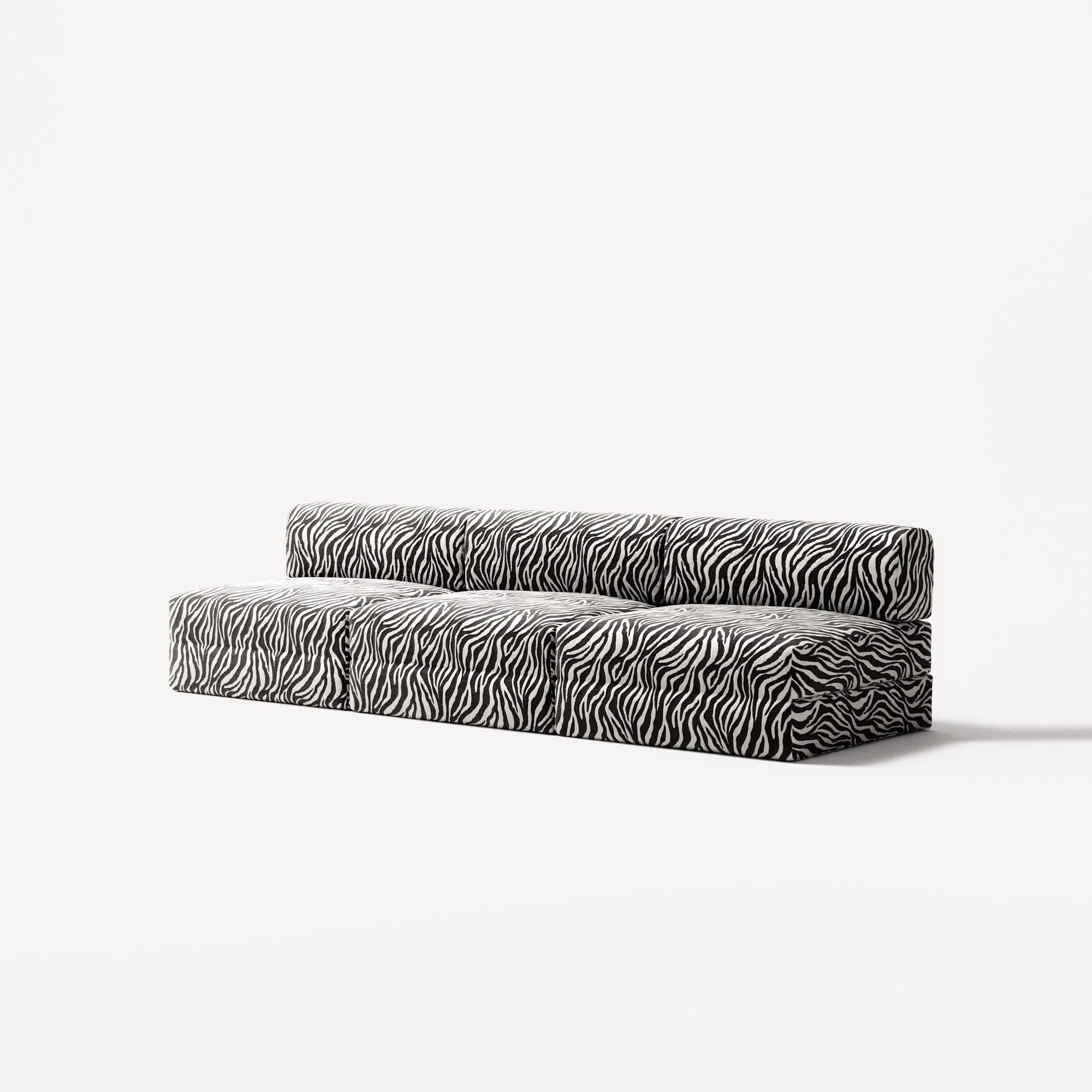 LUNA - 3 Seater Lounge - Chenille Jacquard Zebra Black White - Image 2