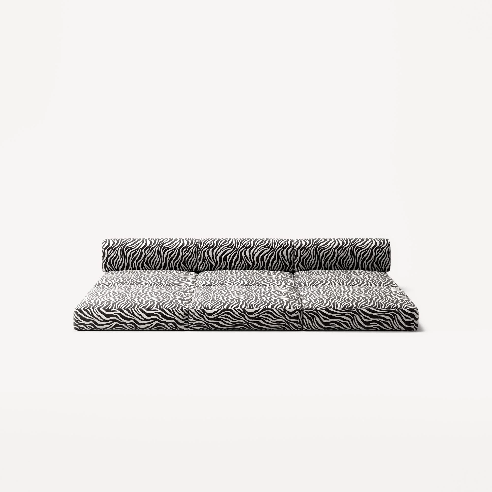 LUNA - 3 Seater Lounge - Chenille Jacquard Zebra Black White - Image 4