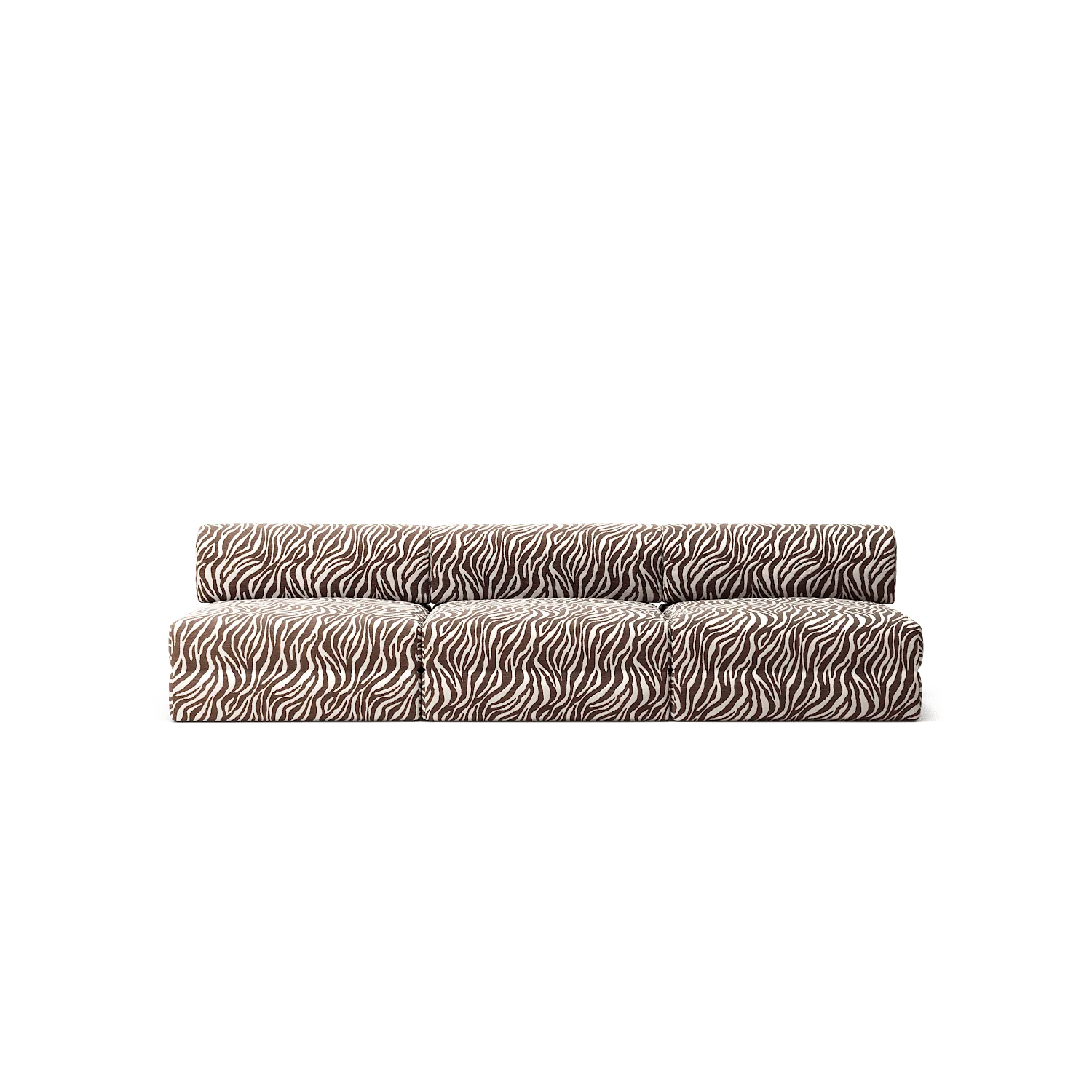 LUNA - 3 Seater Lounge - Chenille Jacquard Zebra Brown White