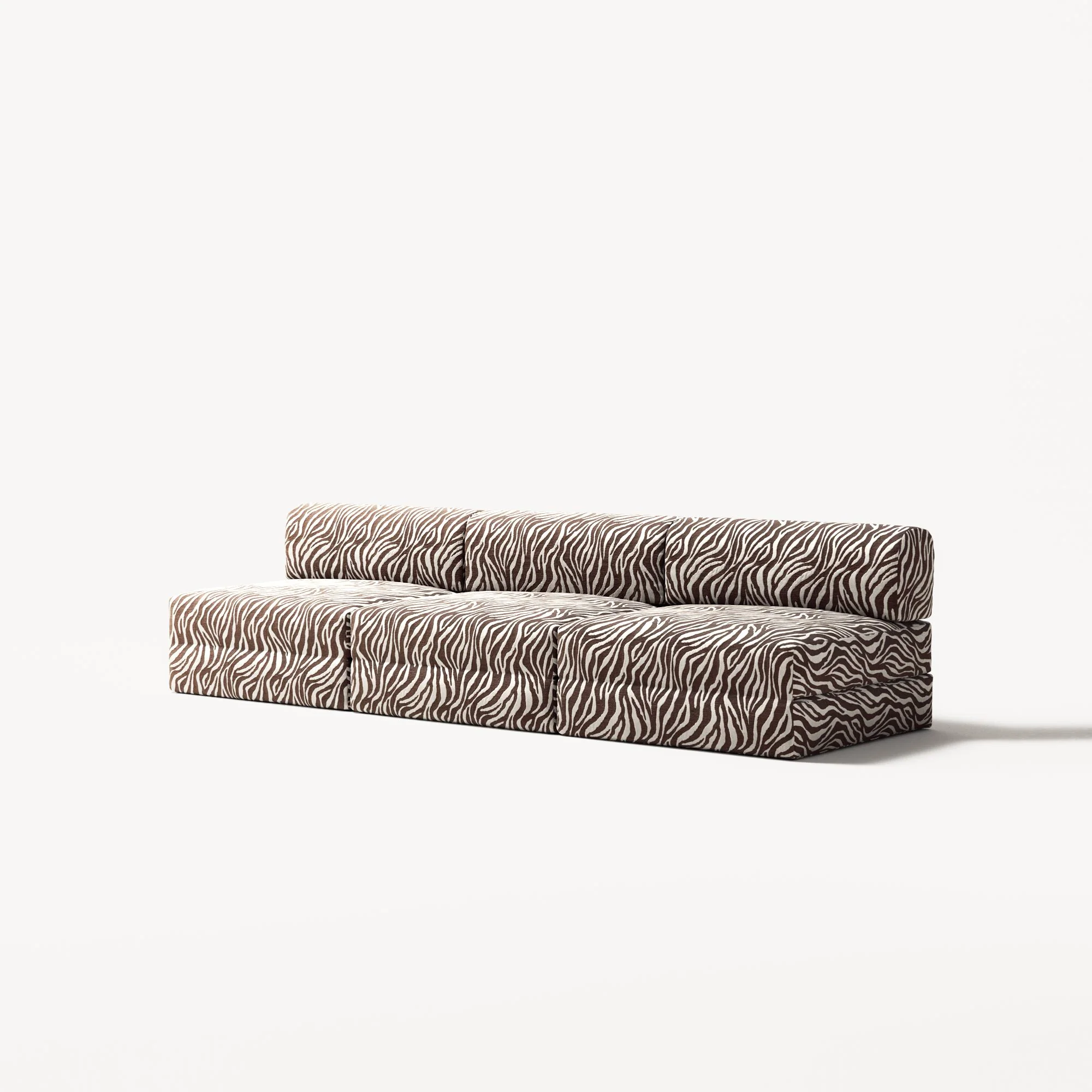 LUNA - 3 Seater Lounge - Chenille Jacquard Zebra Brown White - Image 2