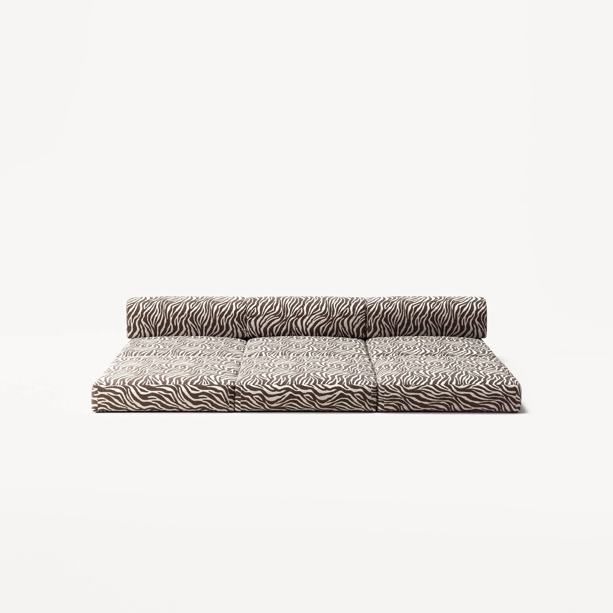 LUNA - 3 Seater Lounge - Chenille Jacquard Zebra Brown White - Image 4