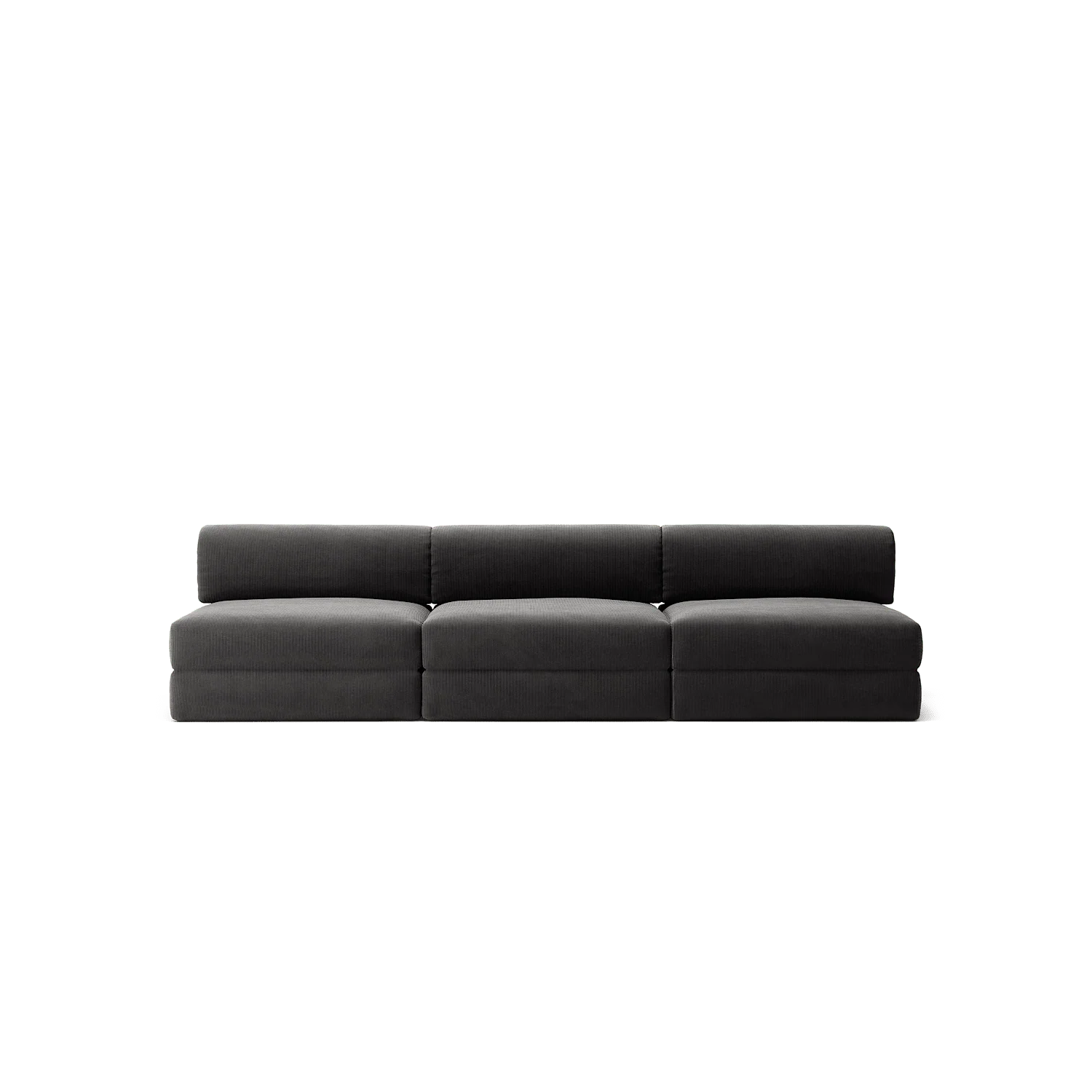 LUNA - 3 Seater Lounge - Corduroy Charcoal