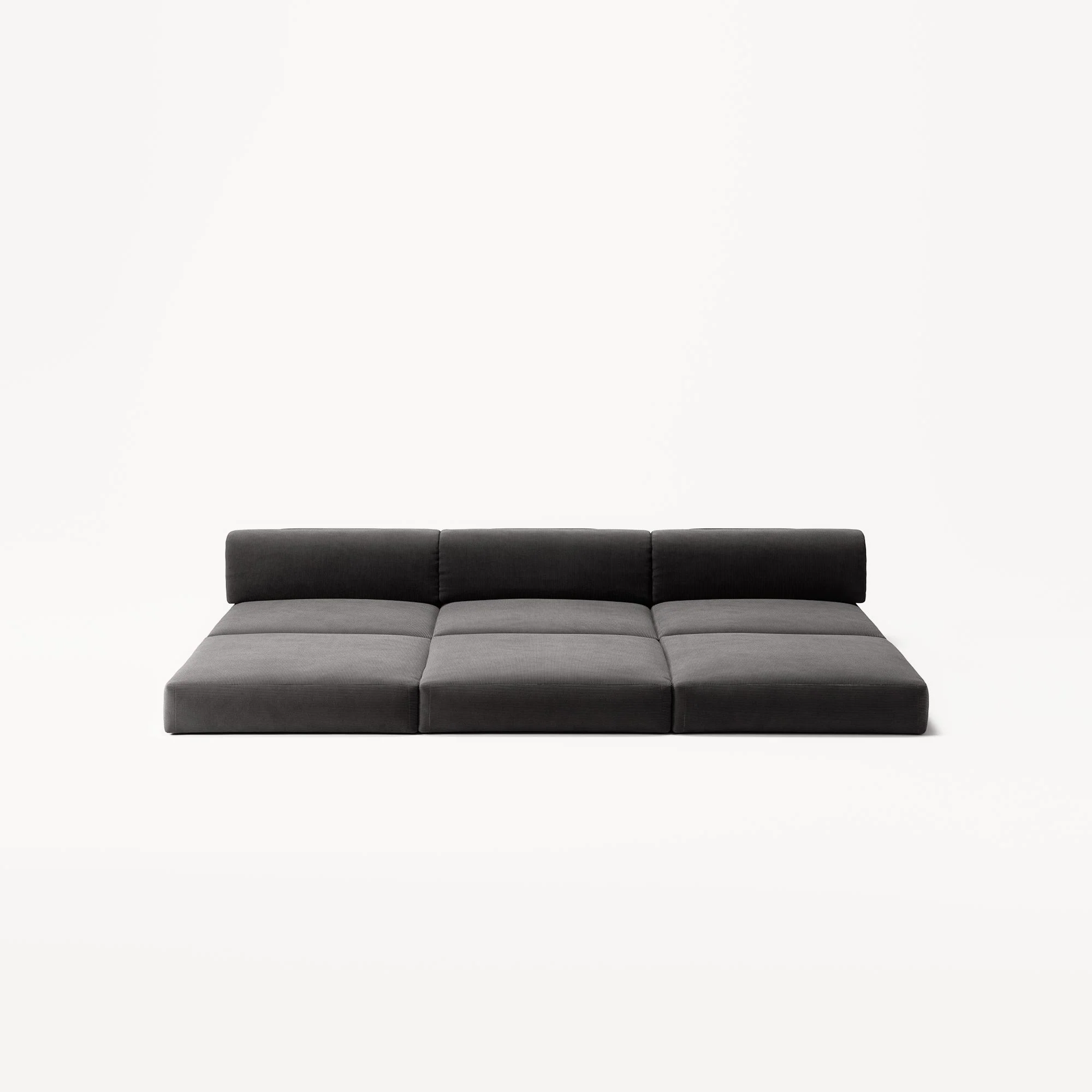 LUNA - 3 Seater Lounge - Corduroy Charcoal - Image 4