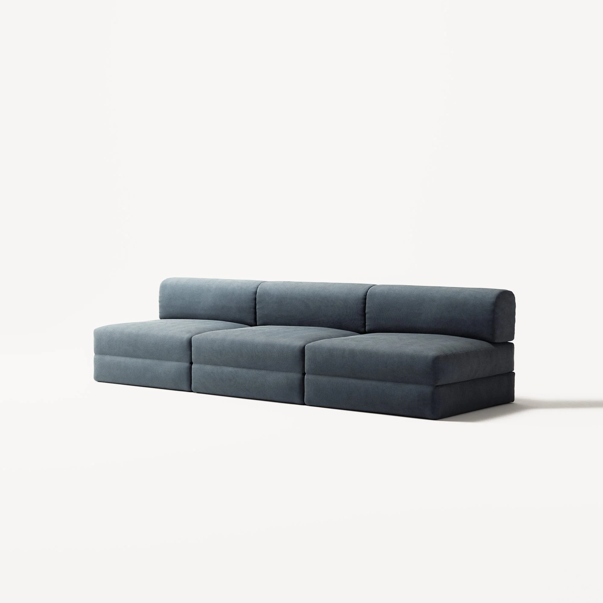 LUNA - 3 Seater Lounge - Corduroy Dark Blue - Image 2