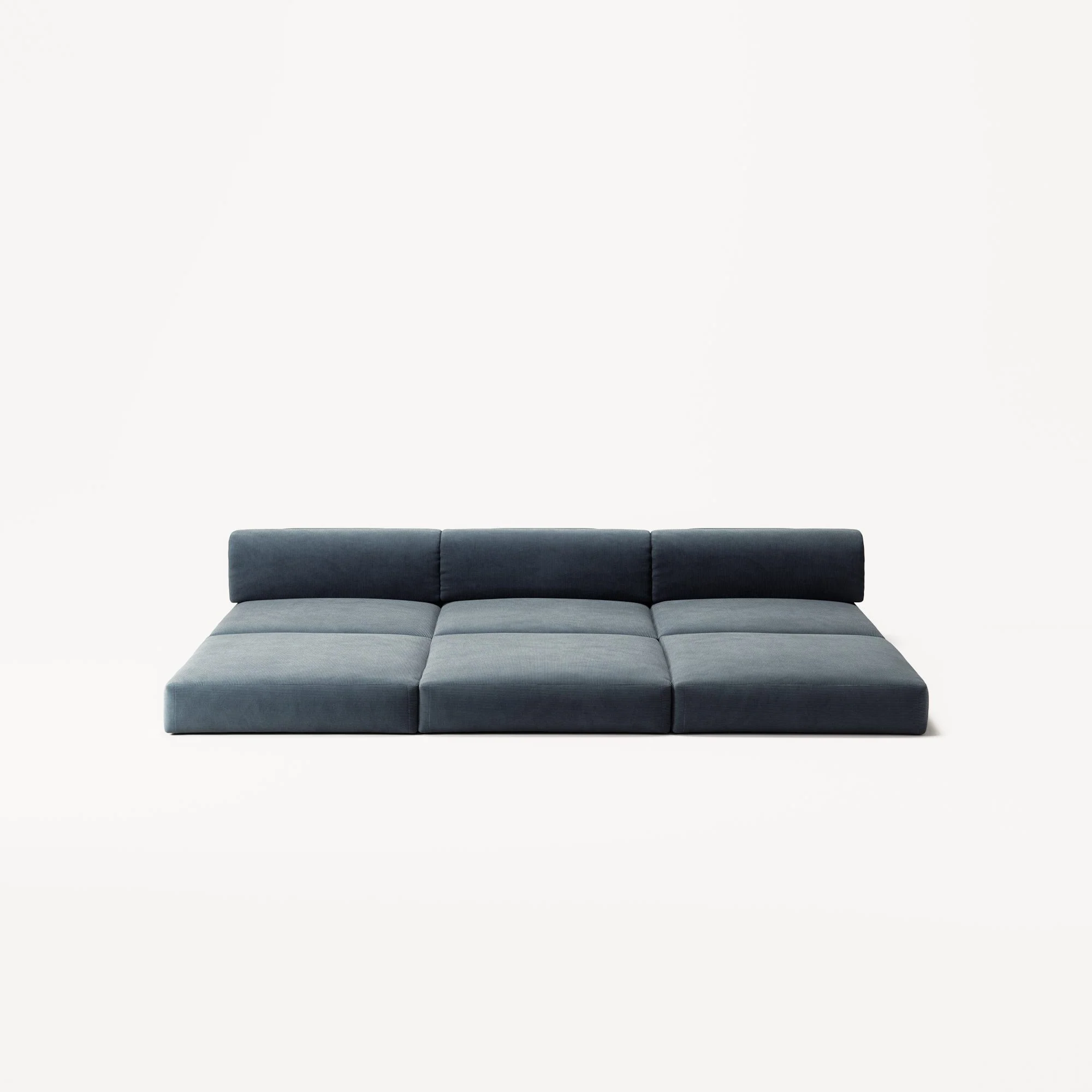 LUNA - 3 Seater Lounge - Corduroy Dark Blue - Image 4