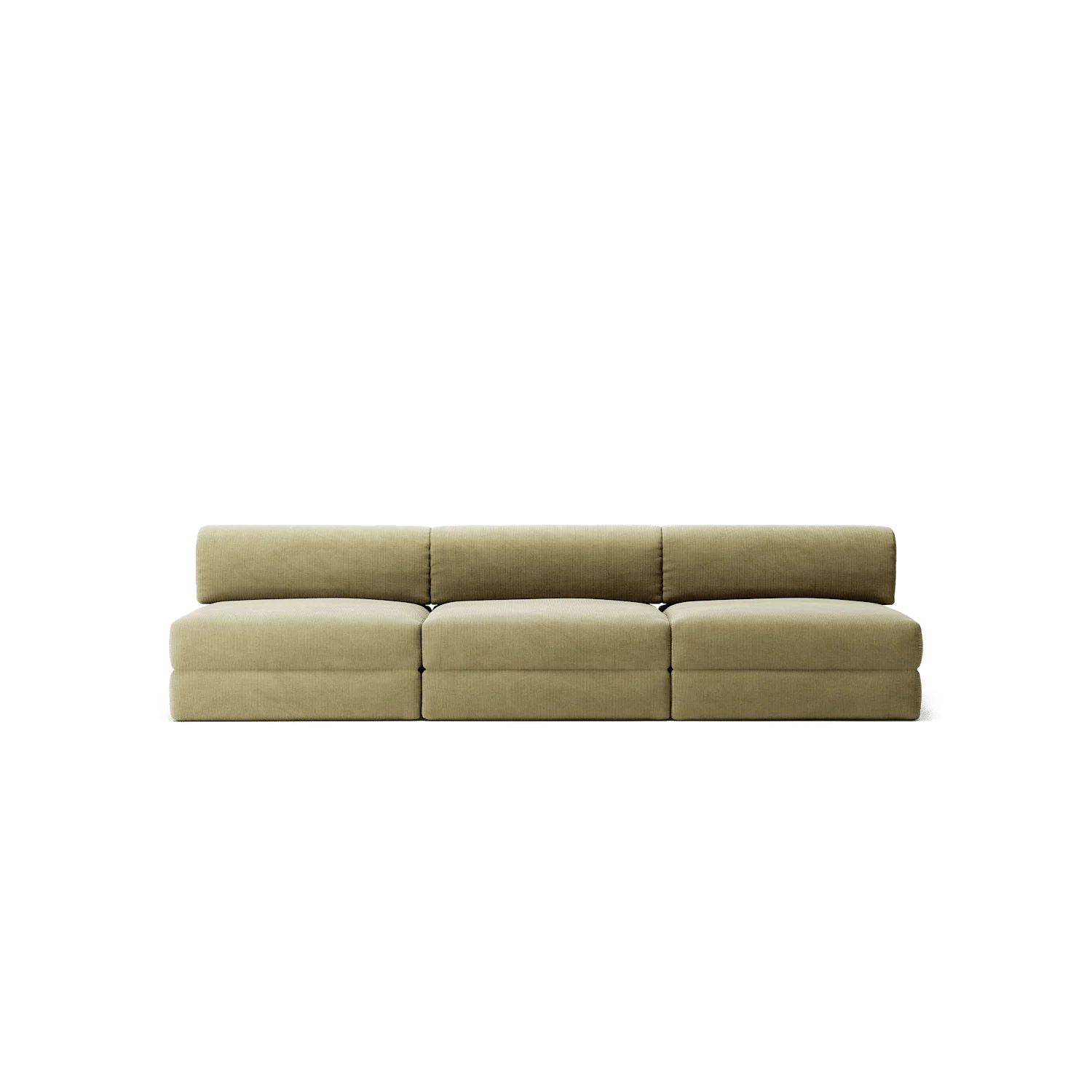 LUNA - 3 Seater Lounge - Corduroy Lime