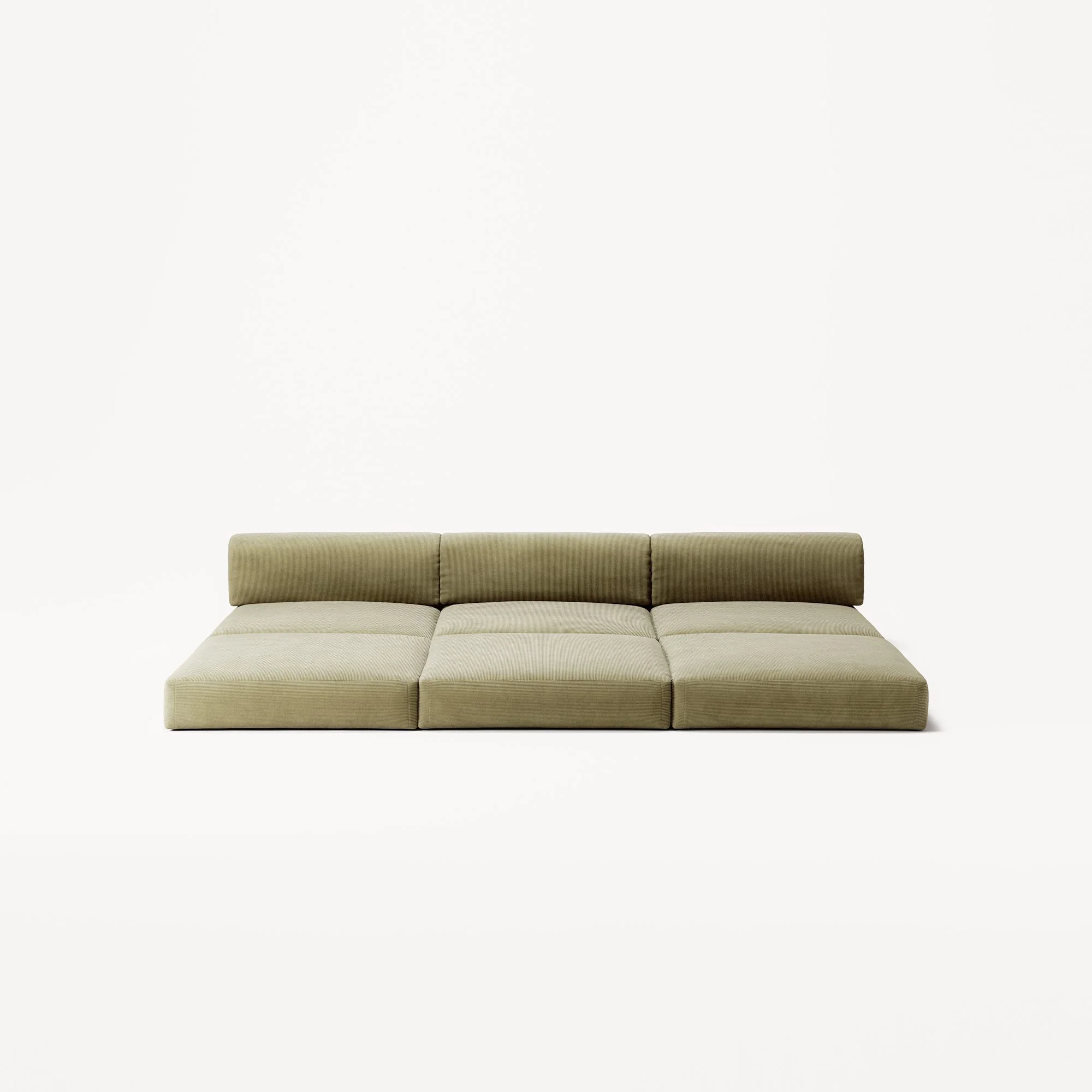 LUNA - 3 Seater Lounge - Corduroy Lime - Image 4