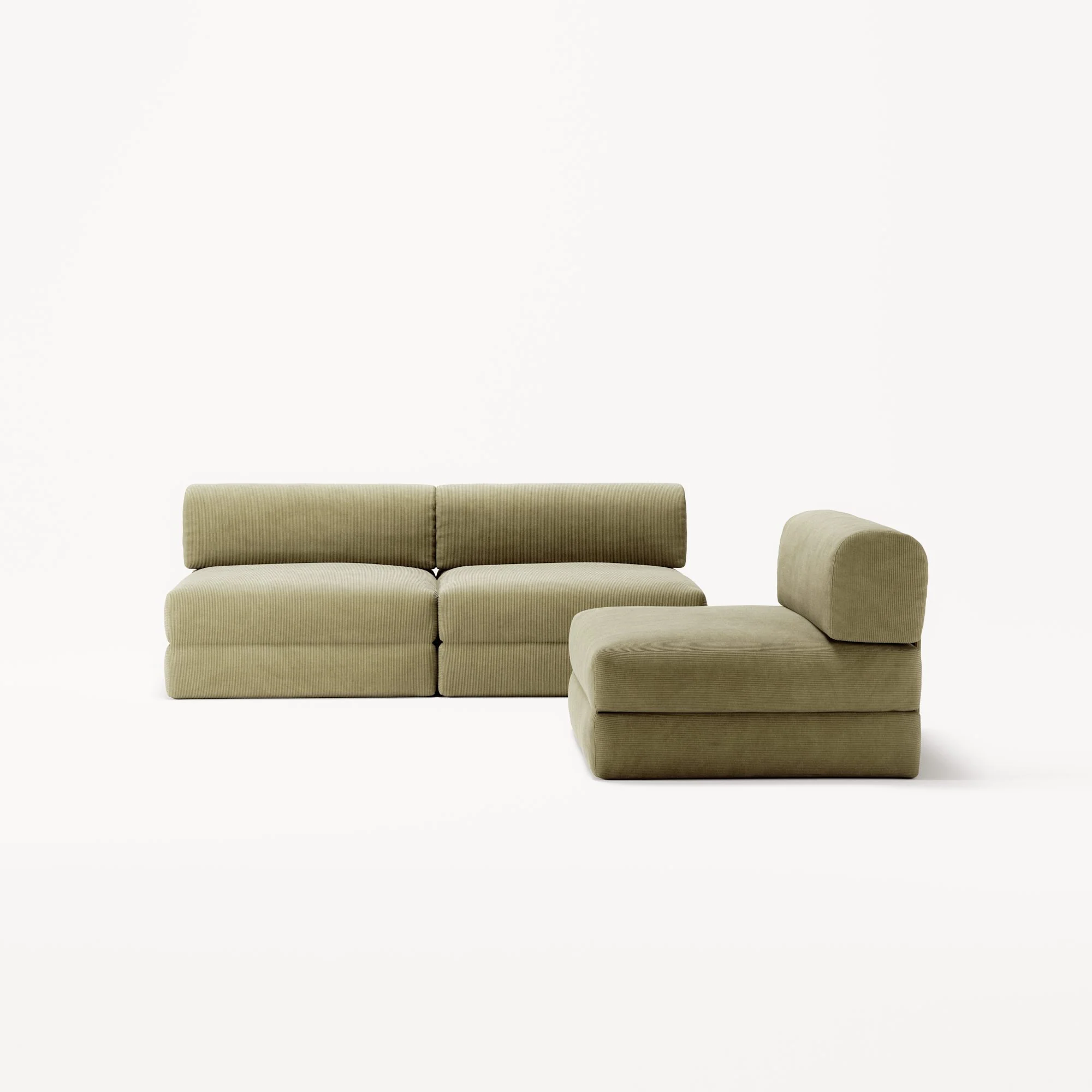 LUNA - 3 Seater Lounge - Corduroy Lime - Image 5