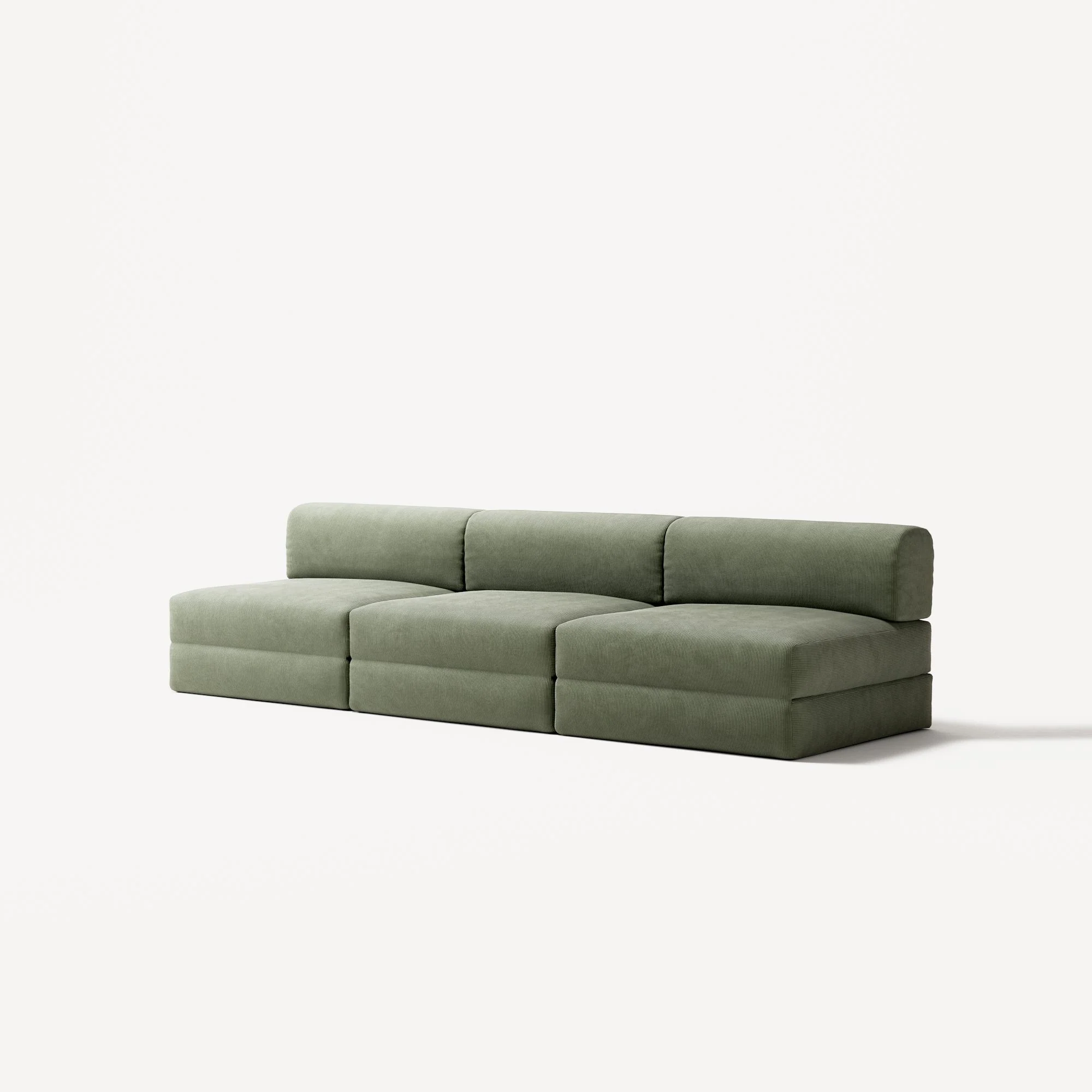 LUNA - 3 Seater Lounge - Corduroy Moss Green - Image 2