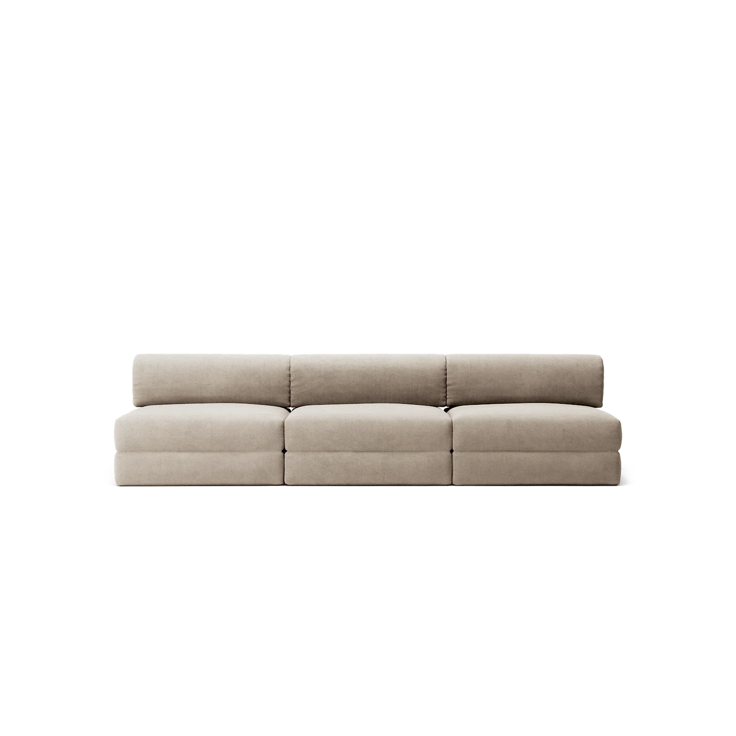 LUNA - 3 Seater Lounge - Corduroy Pale Beige