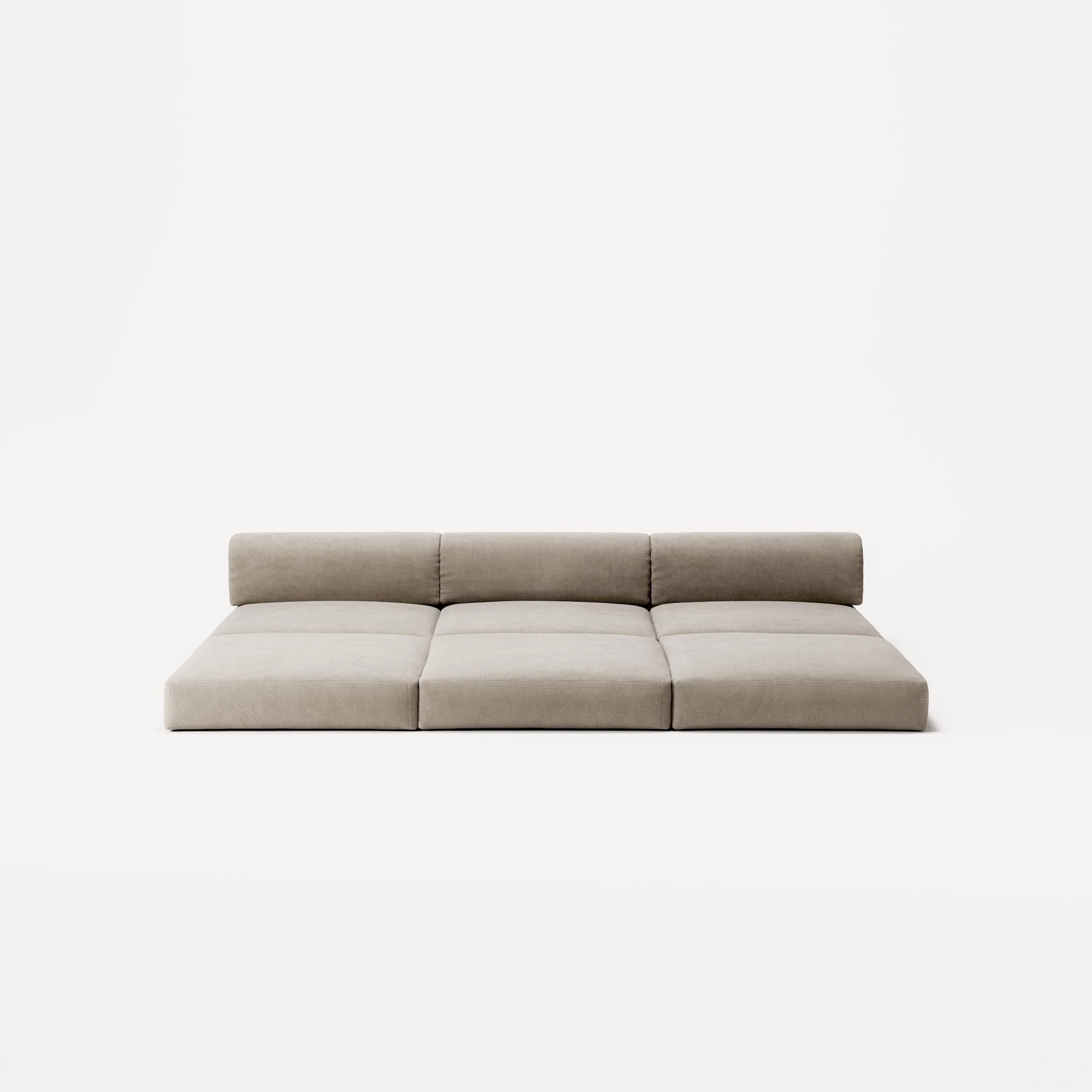 LUNA - 3 Seater Lounge - Corduroy Pale Beige - Image 4