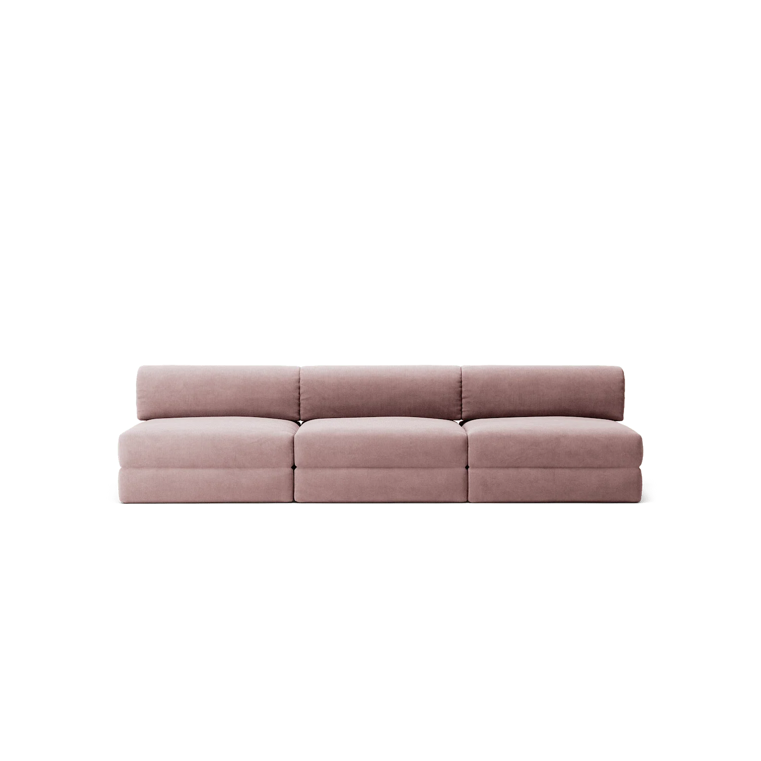 LUNA - 3 Seater Lounge - Corduroy Soft Pink