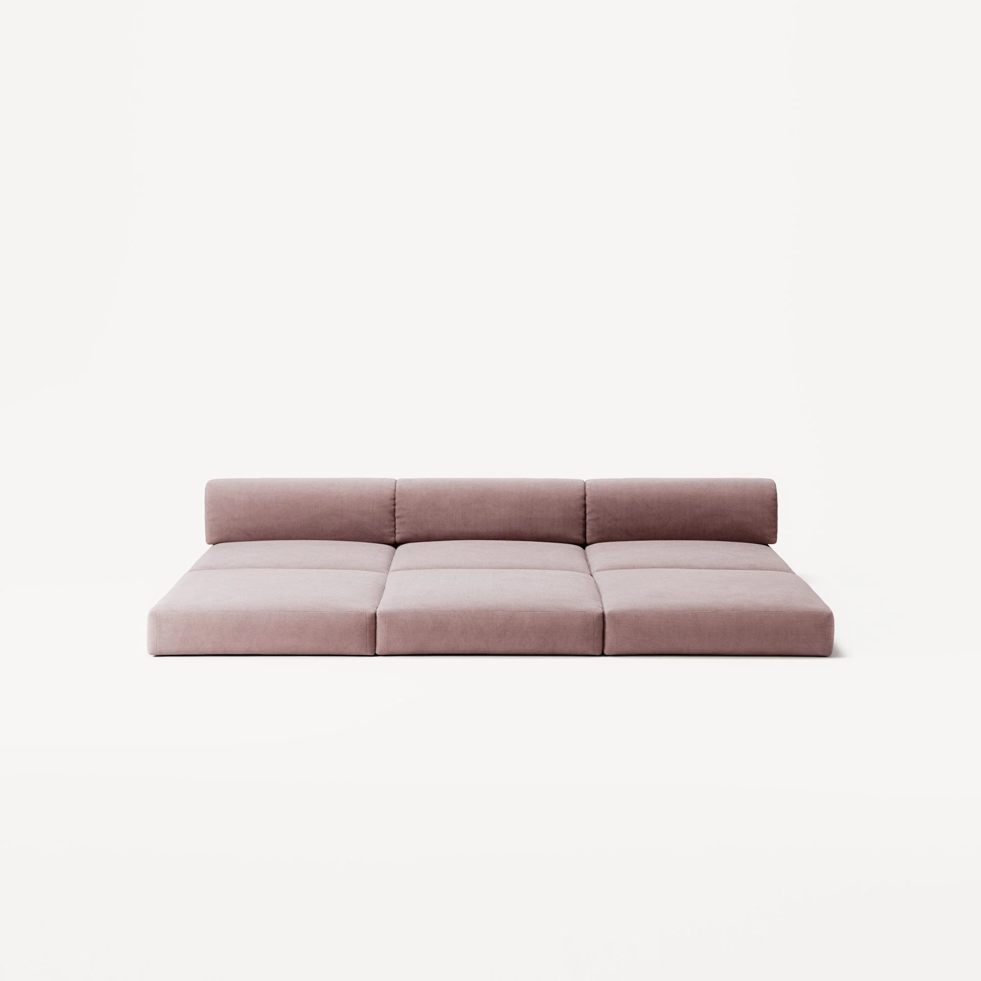 LUNA - 3 Seater Lounge - Corduroy Soft Pink - Image 4