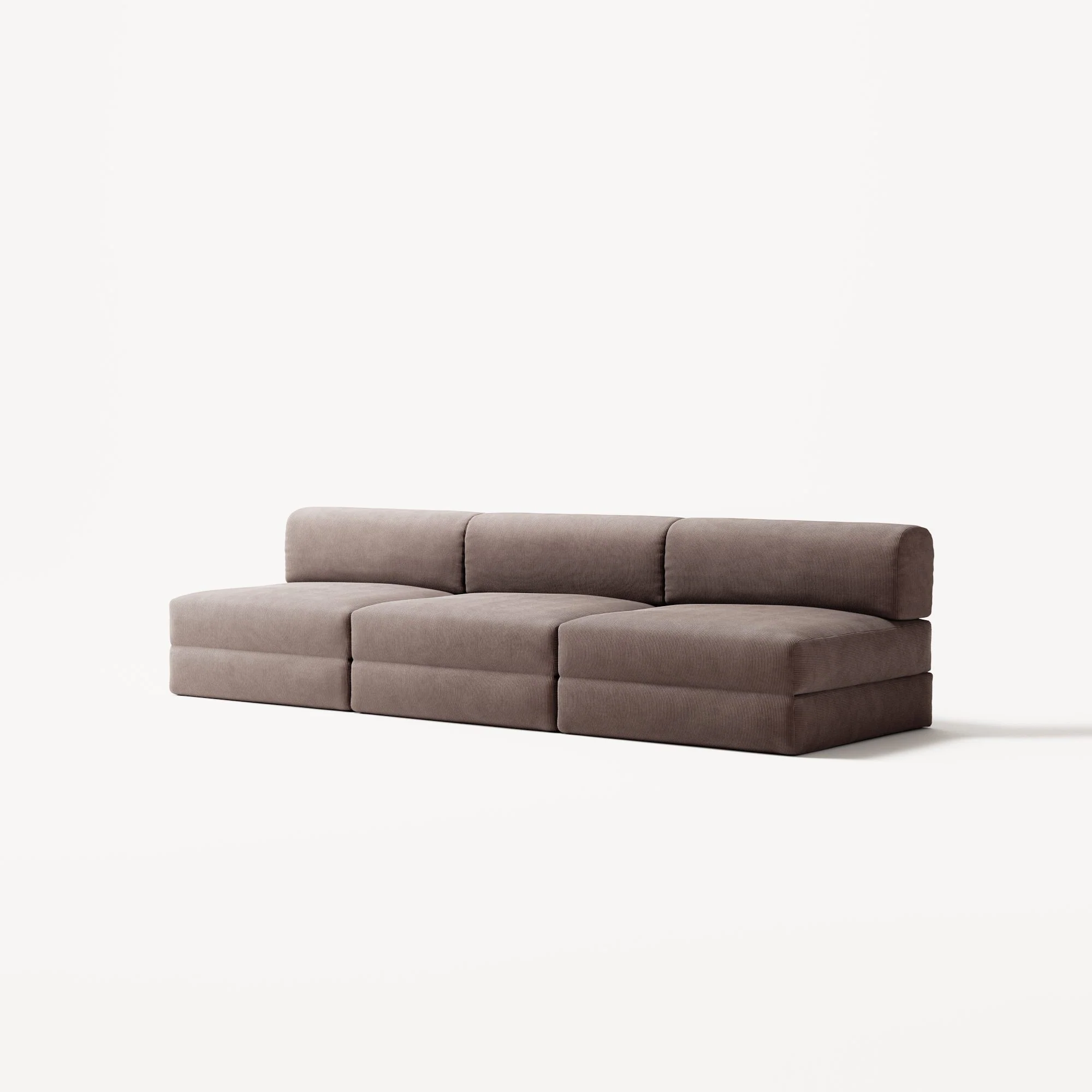 LUNA - 3 Seater Lounge - Corduroy Warm Brown - Image 2