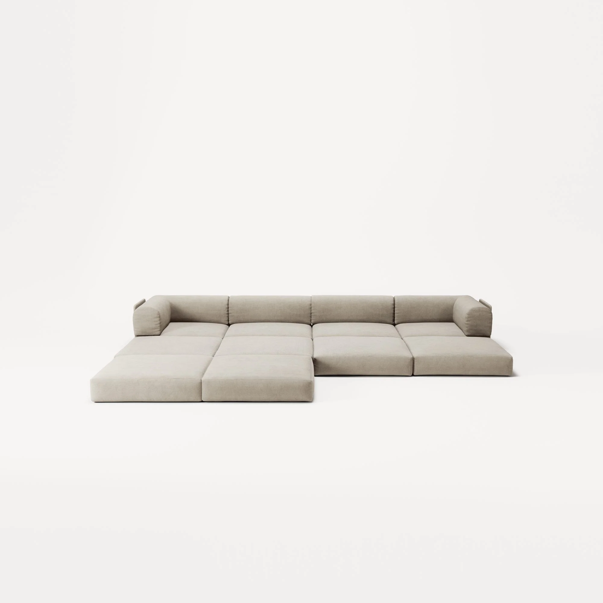 LUNA - 4 Seat corner sofa with open end - Left - Corduroy Off-White - Image 4