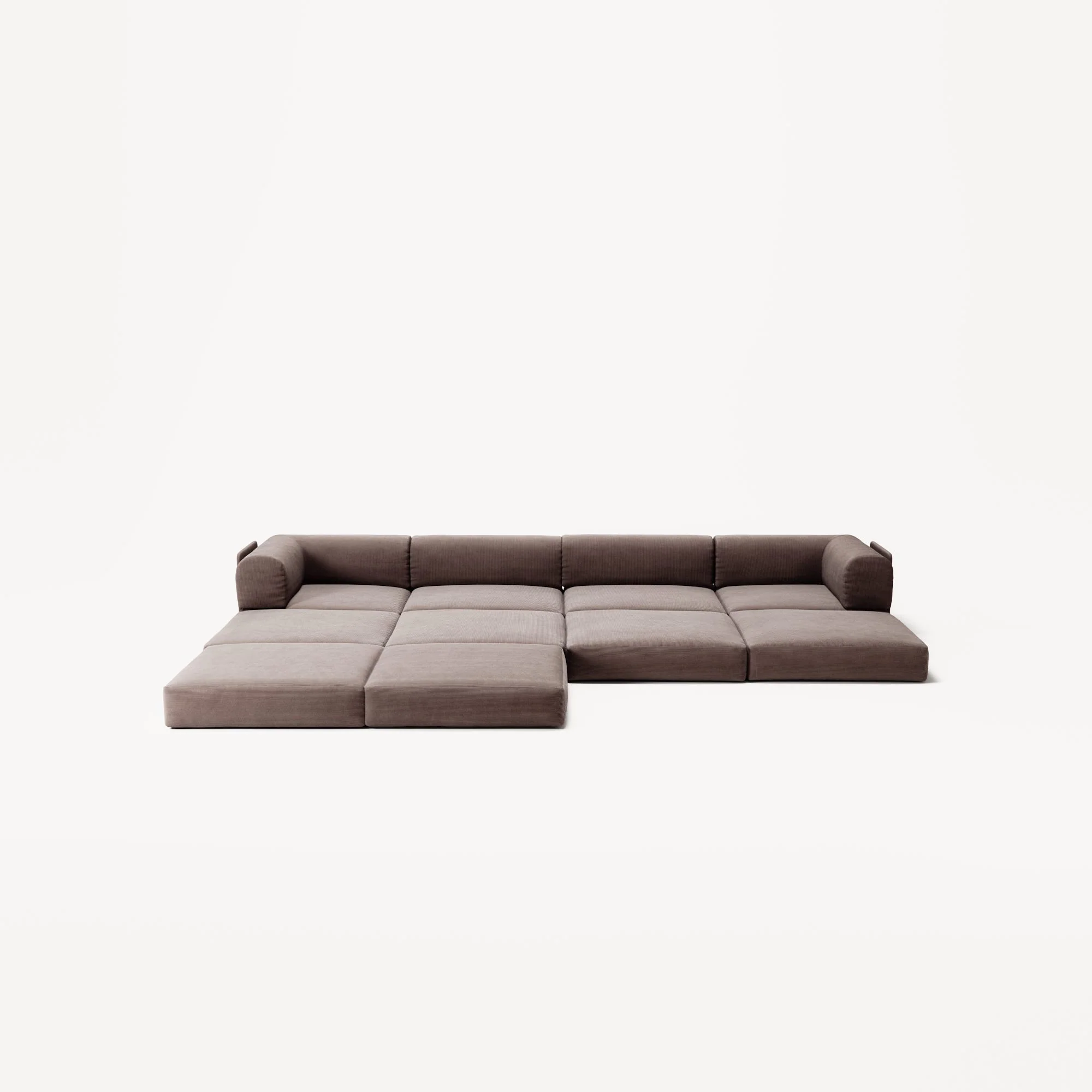 LUNA - 4 Seat corner sofa with open end - Left - Corduroy Warm Brown - Image 4