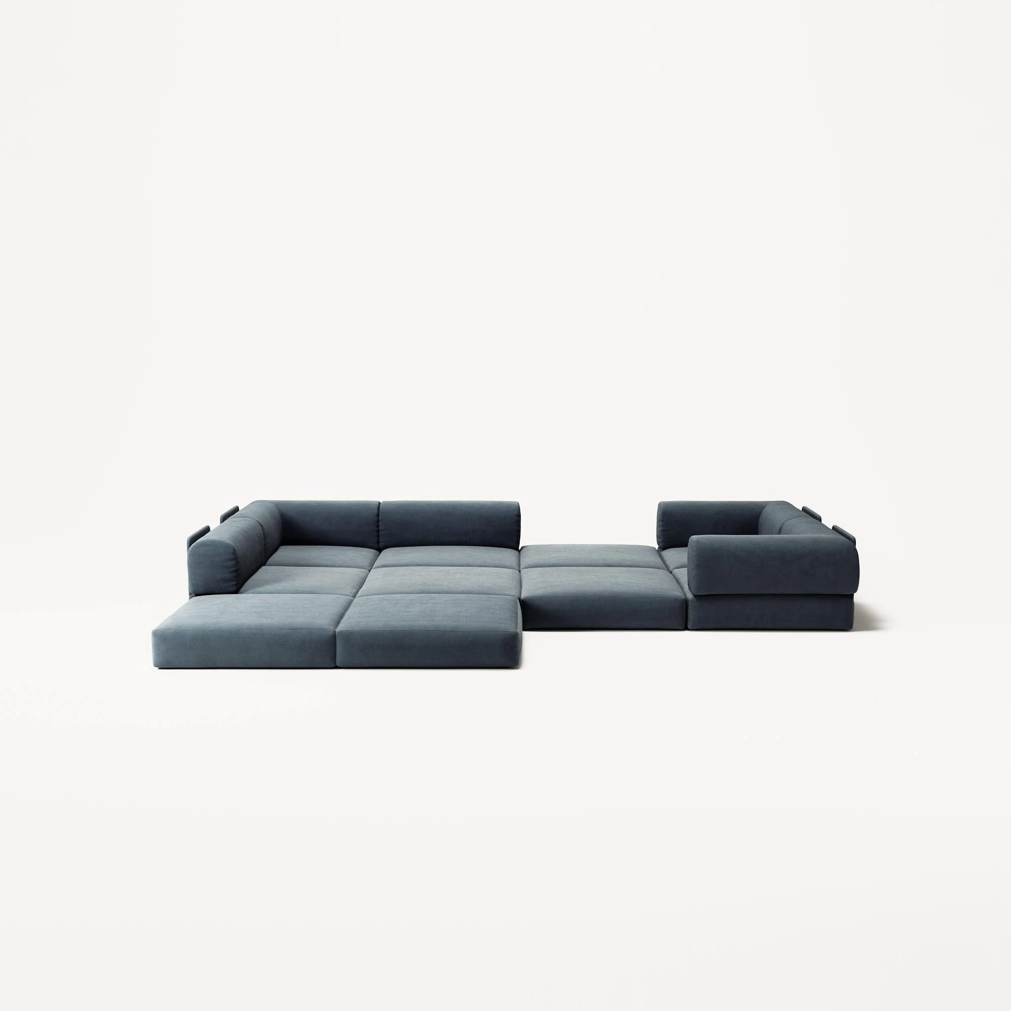 LUNA - 5 Seat corner sofa - Left - Corduroy Dark Blue - Image 4