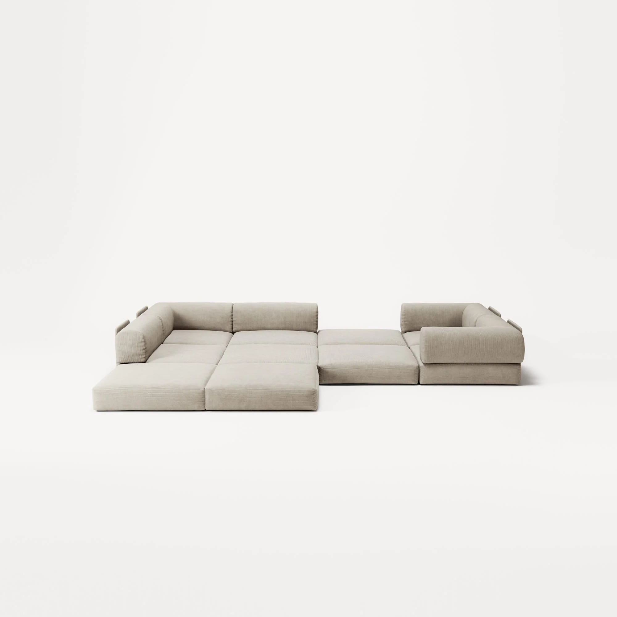 LUNA - 5 Seat corner sofa - Left - Corduroy Off-White - Image 4