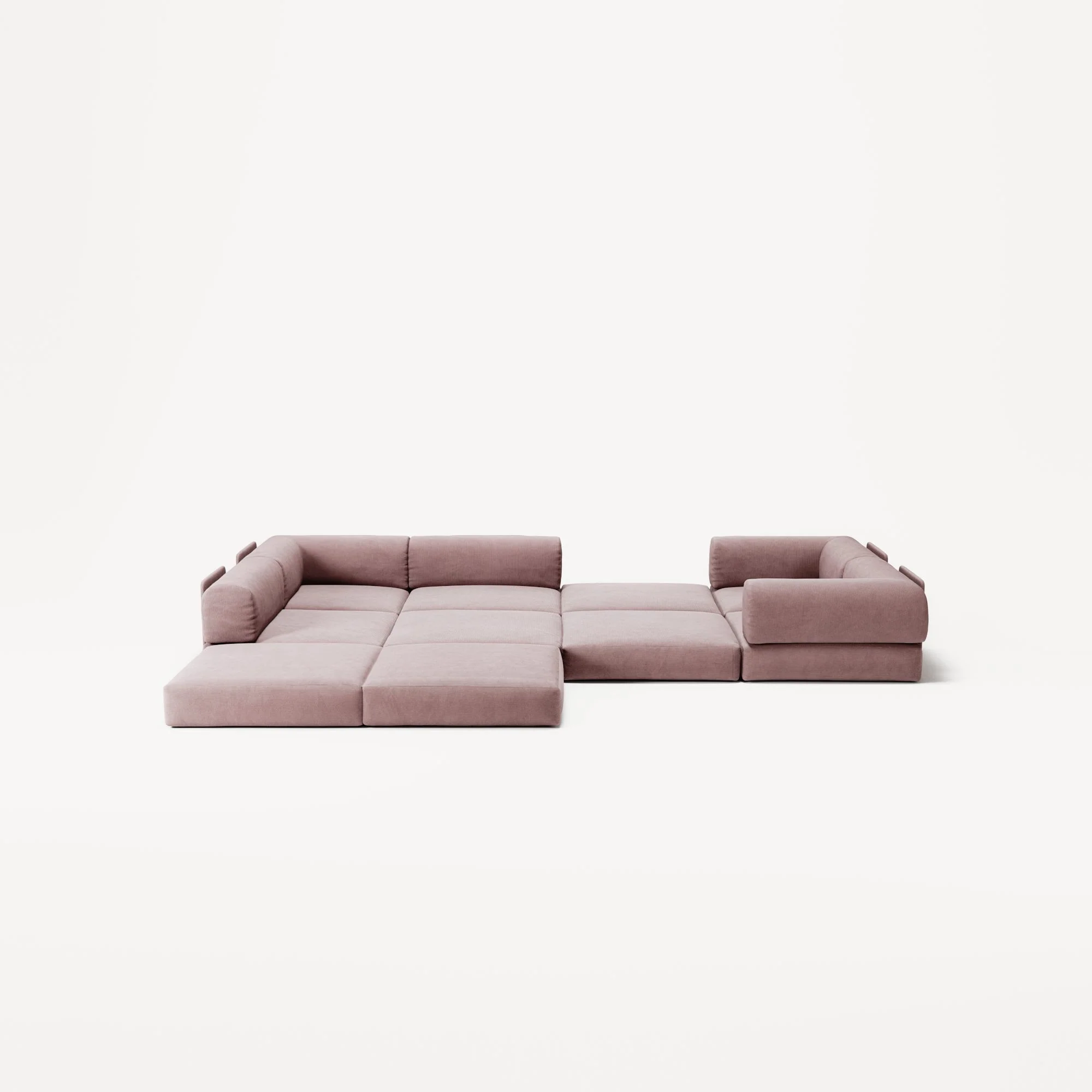 LUNA - 5 Seat corner sofa - Left - Corduroy Soft Pink - Image 4
