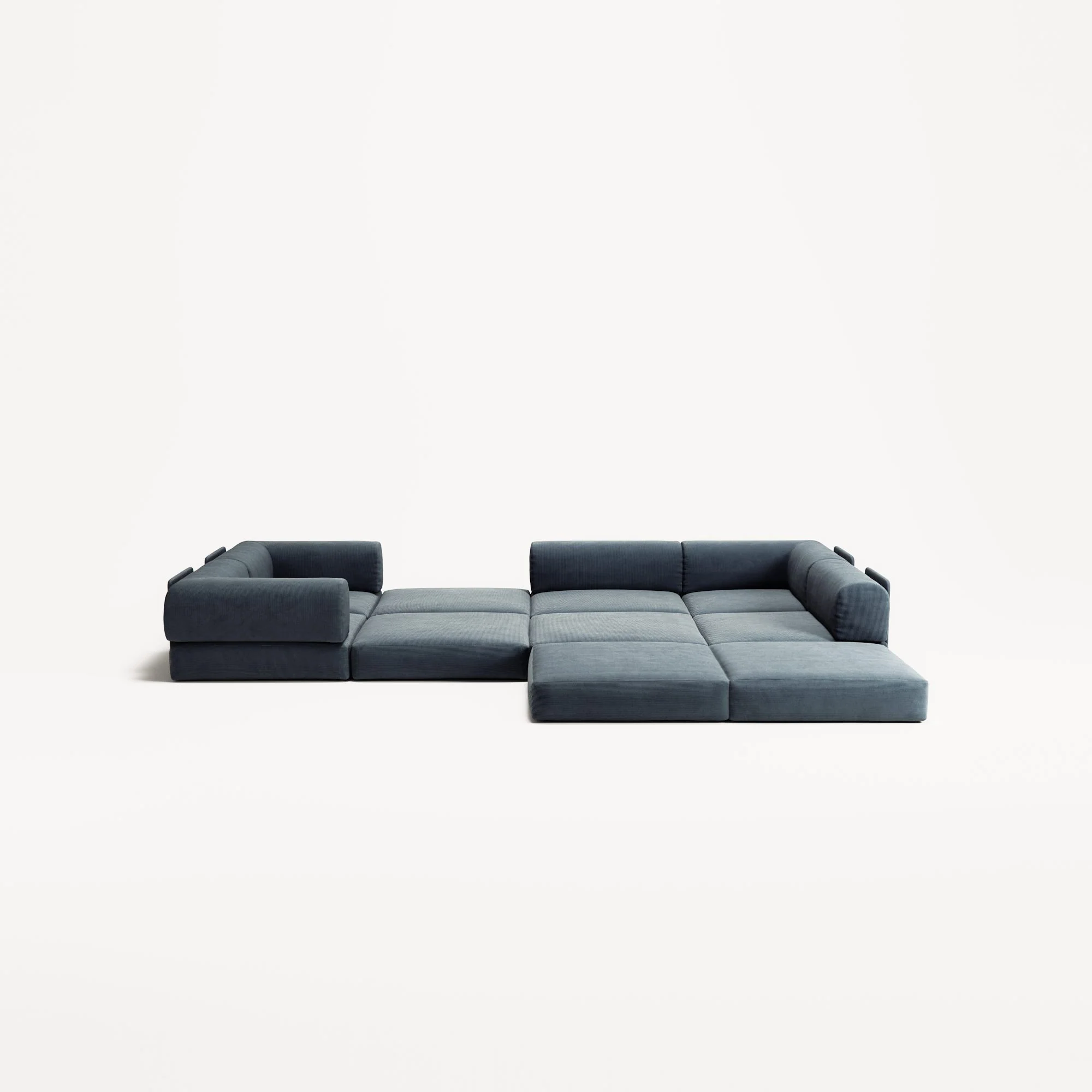 LUNA - 5 Seat corner sofa - Right - Corduroy Dark Blue - Image 4