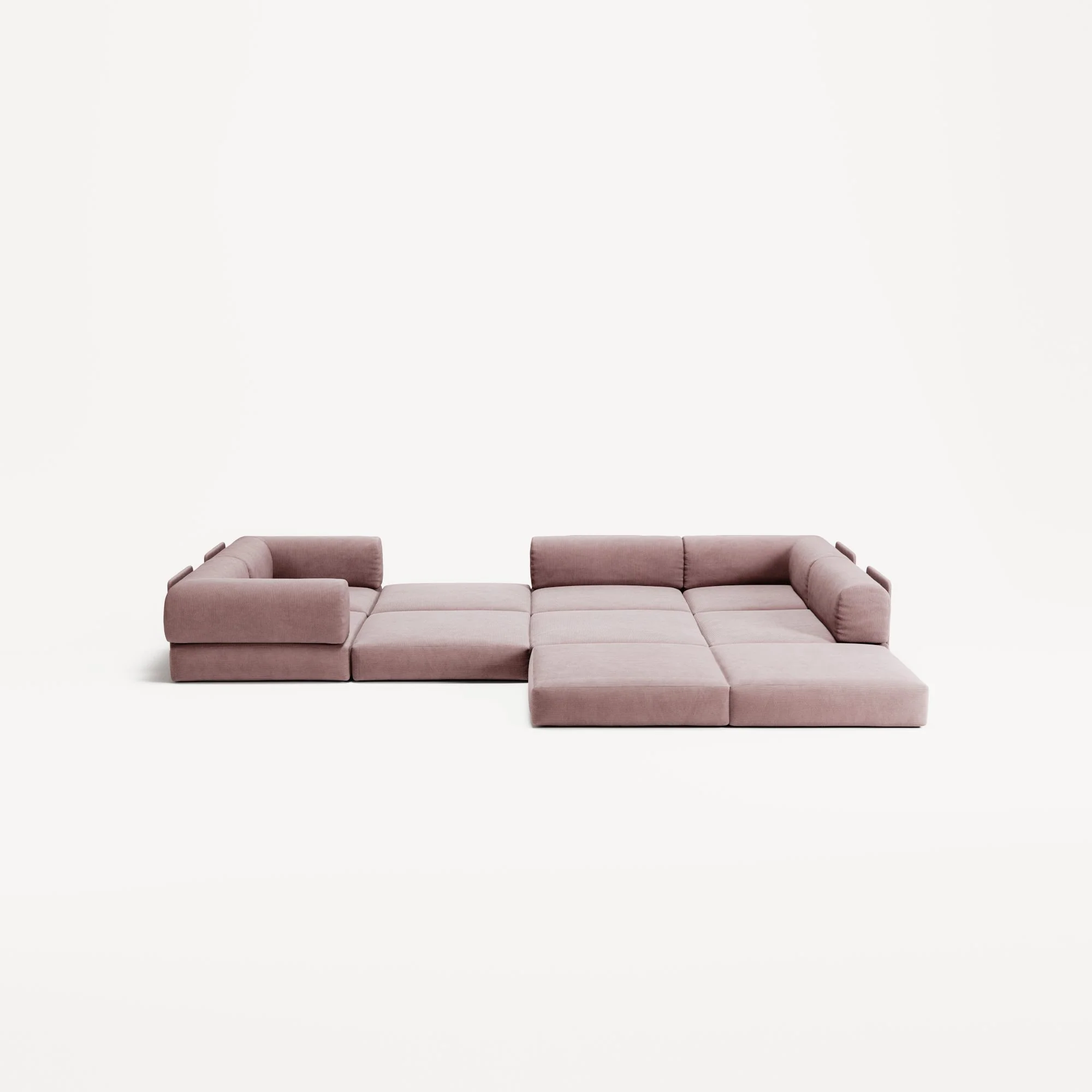LUNA - 5 Seat corner sofa - Right - Corduroy Soft Pink - Image 4