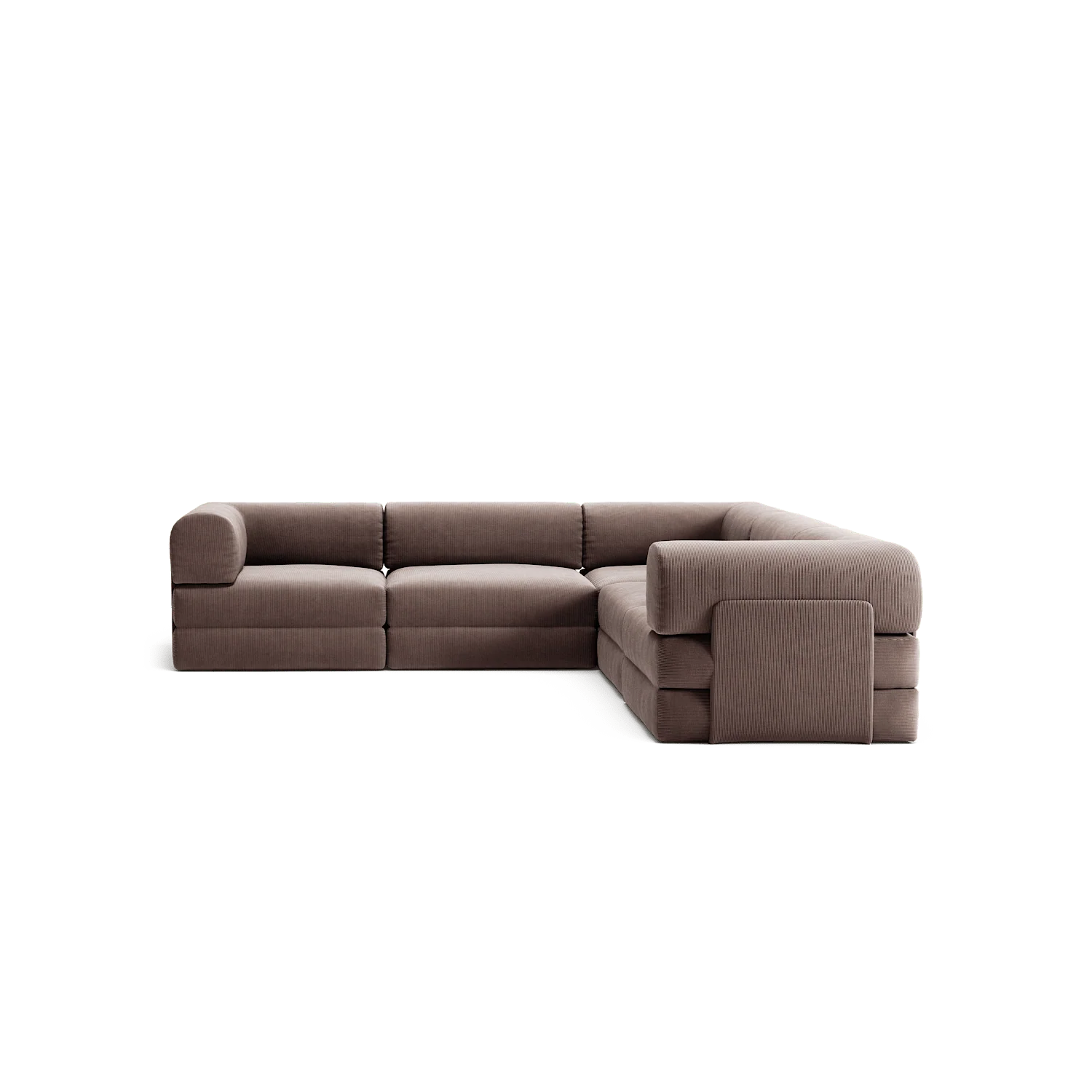 LUNA - 5 Seat corner sofa - Right - Corduroy Warm Brown