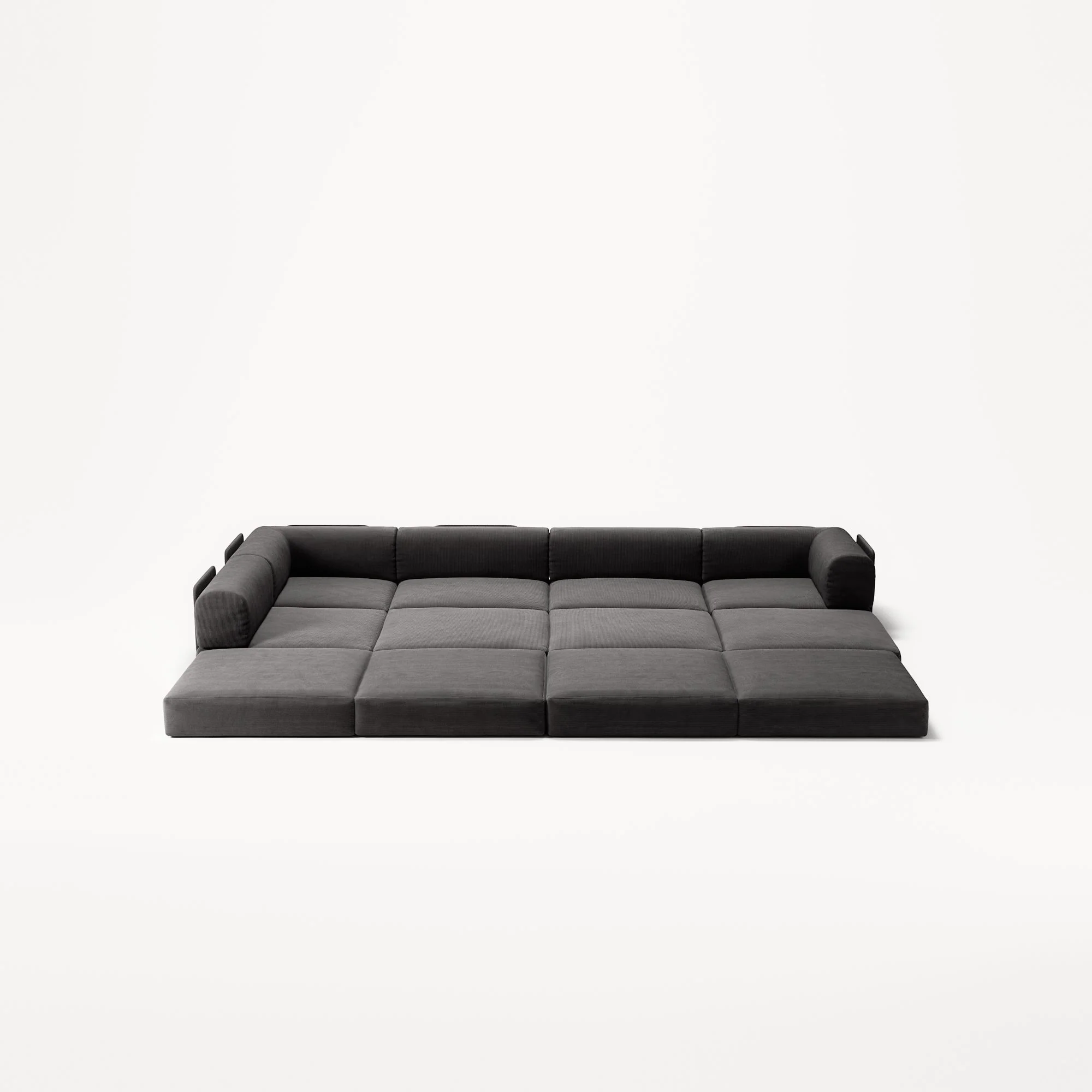 LUNA - 5 Seat corner with open end - Left - Corduroy Charcoal - Image 4