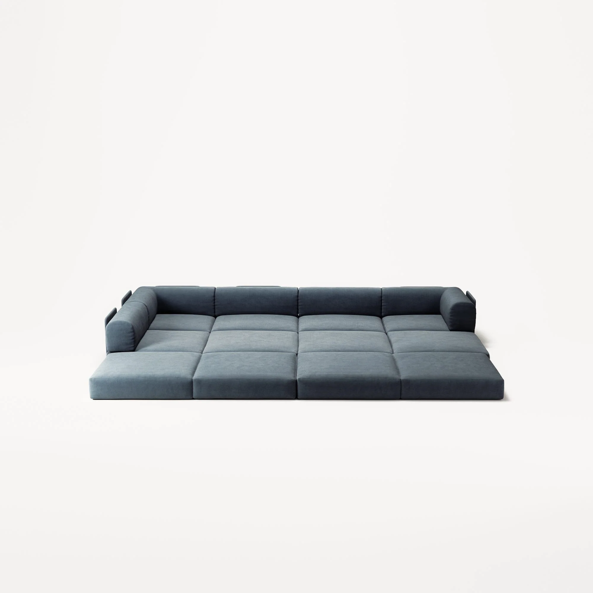 LUNA - 5 Seat corner with open end - Left - Corduroy Dark Blue - Image 4