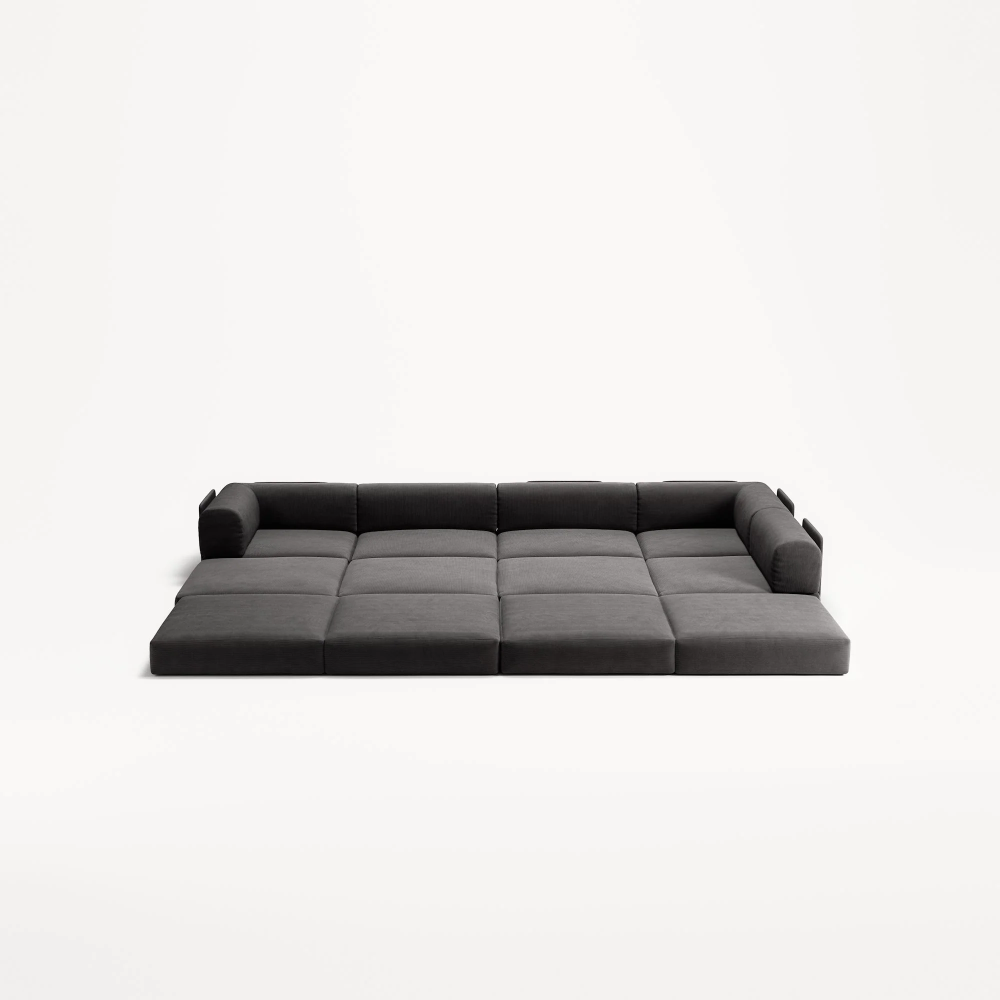 LUNA - 5 Seat corner with open end - Right - Corduroy Charcoal - Image 4