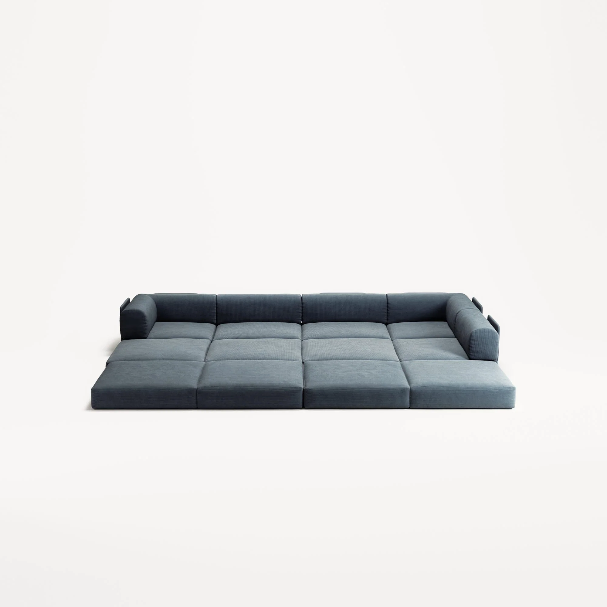 LUNA - 5 Seat corner with open end - Right - Corduroy Dark Blue - Image 4