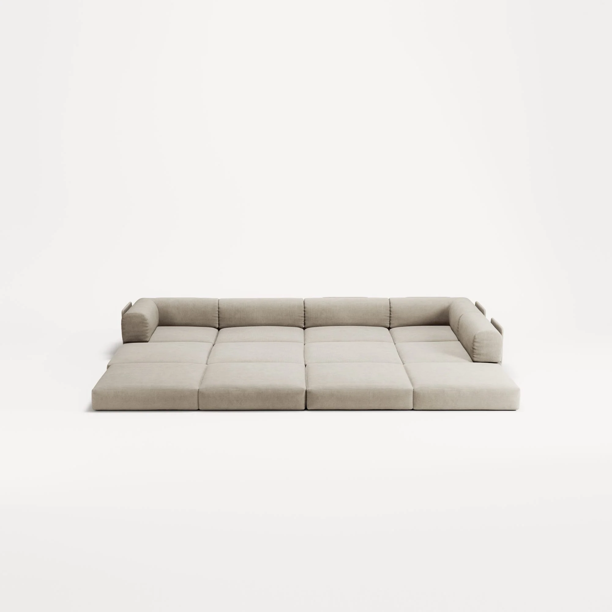 LUNA - 5 Seat corner with open end - Right - Corduroy Off-White - Image 4