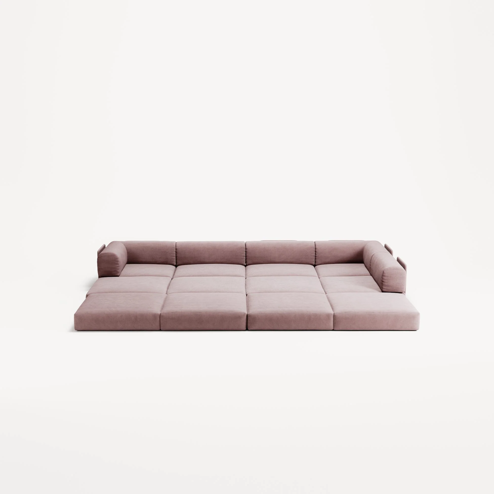 LUNA - 5 Seat corner with open end - Right - Corduroy Soft Pink - Image 4