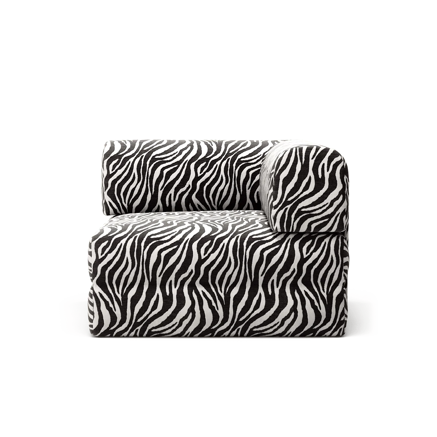 LUNA - Corner - Chenille Jacquard Zebra Black White