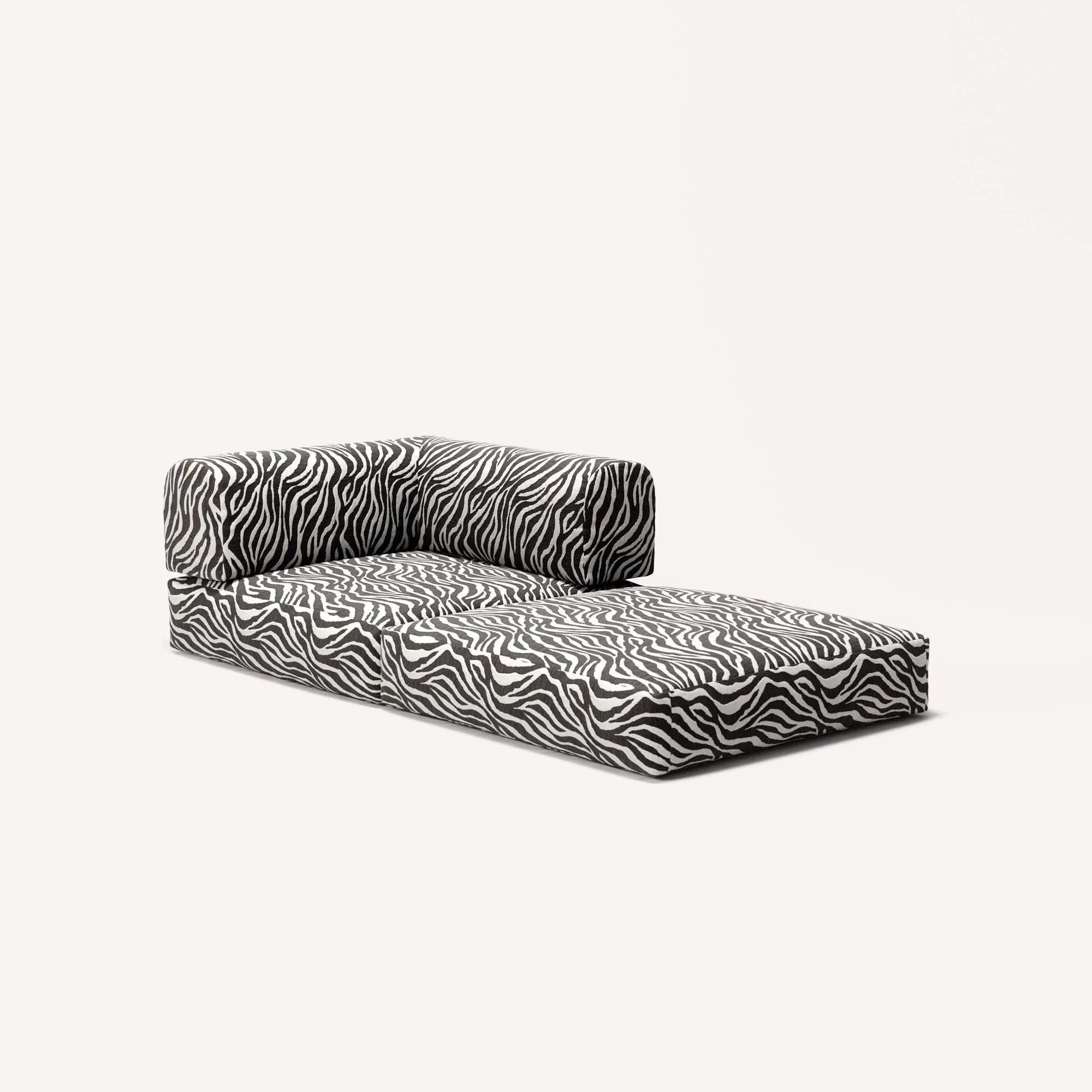 LUNA - Corner - Chenille Jacquard Zebra Black White - Image 2