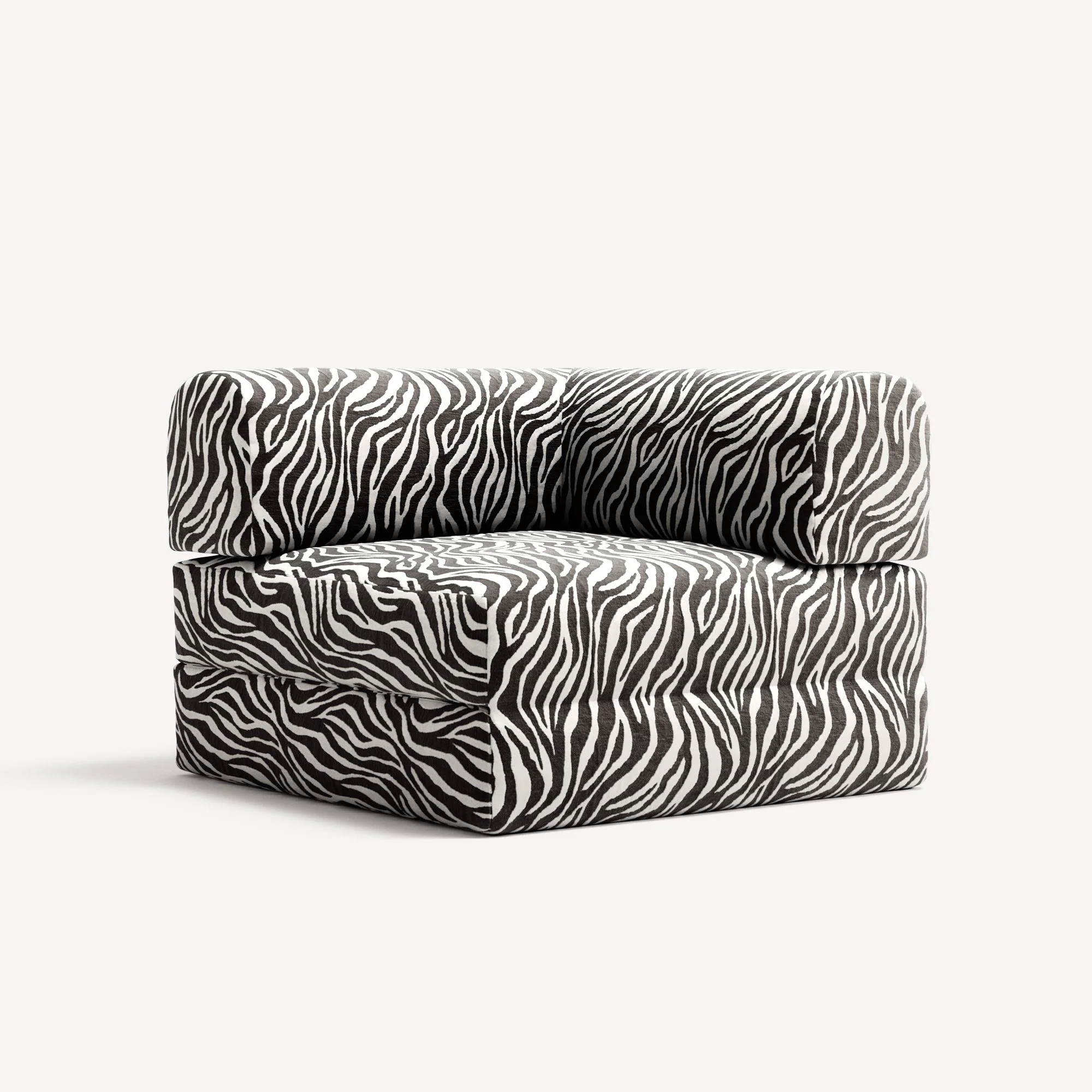 LUNA - Corner - Chenille Jacquard Zebra Black White - Image 3