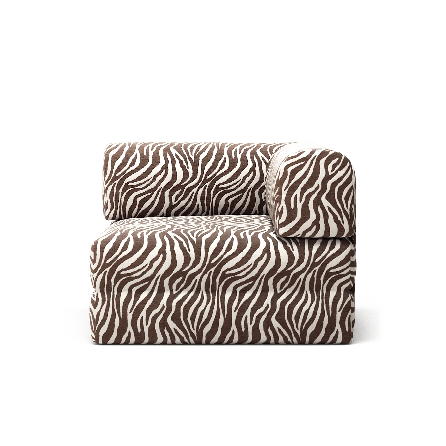 LUNA - Corner - Chenille Jacquard Zebra Brown White