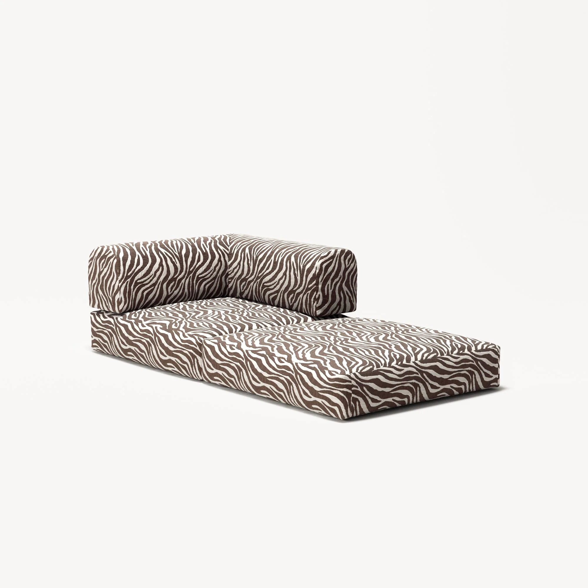 LUNA - Corner - Chenille Jacquard Zebra Brown White - Image 2