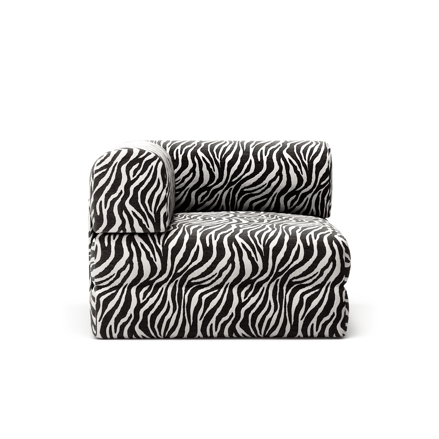 LUNA - Corner - Chenille Jacquard Zebra Black White