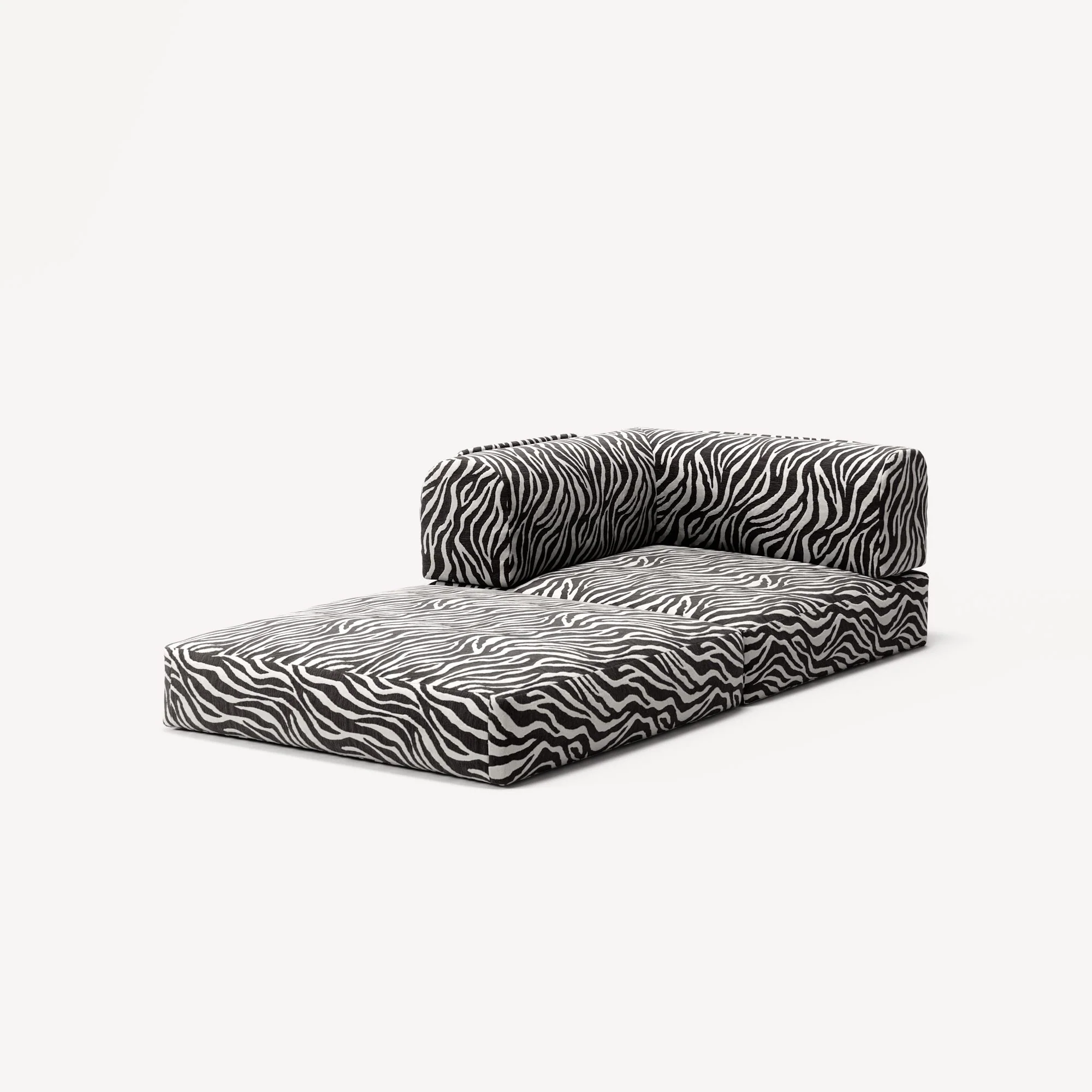 LUNA - Corner - Chenille Jacquard Zebra Black White - Image 2