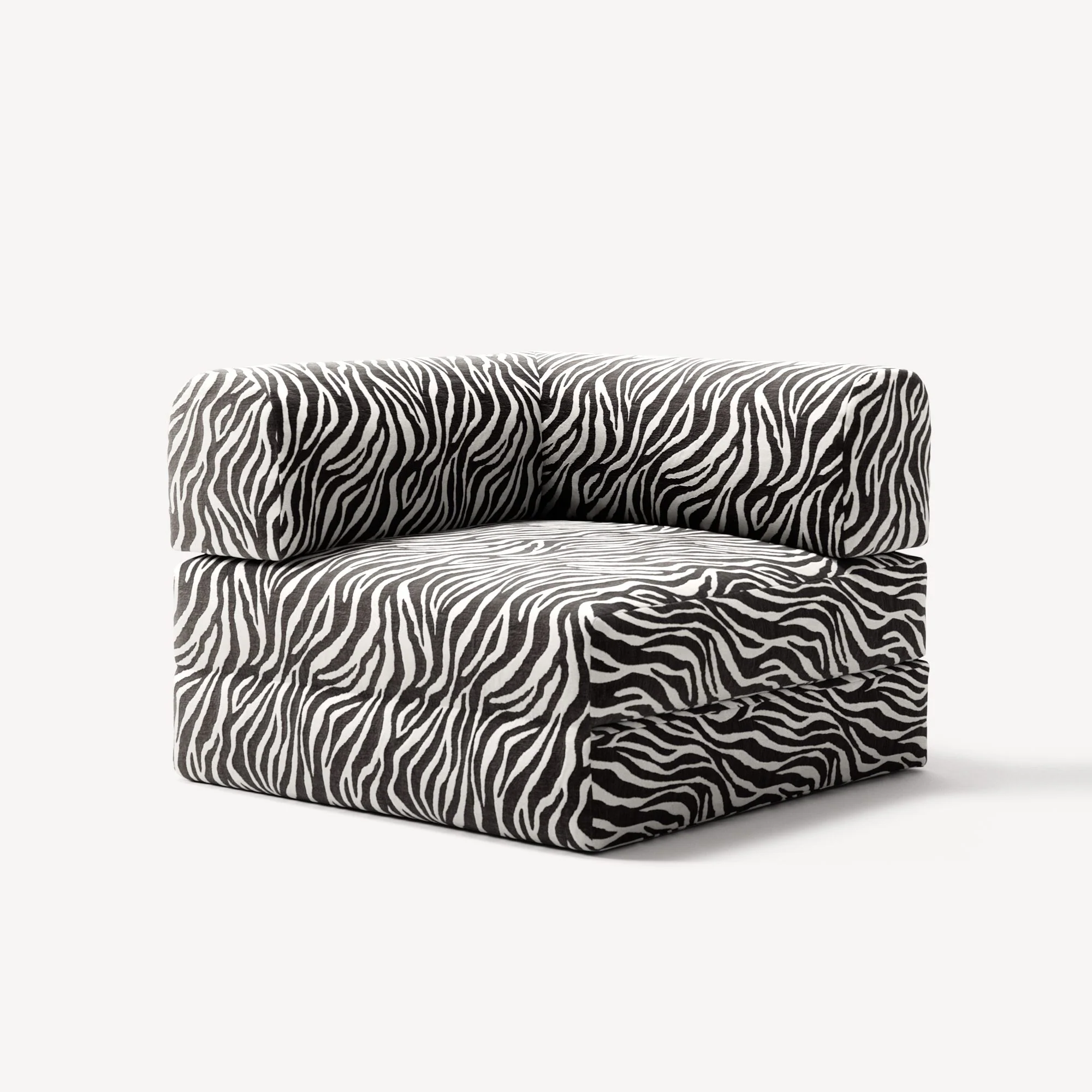 LUNA - Corner - Chenille Jacquard Zebra Black White - Image 3