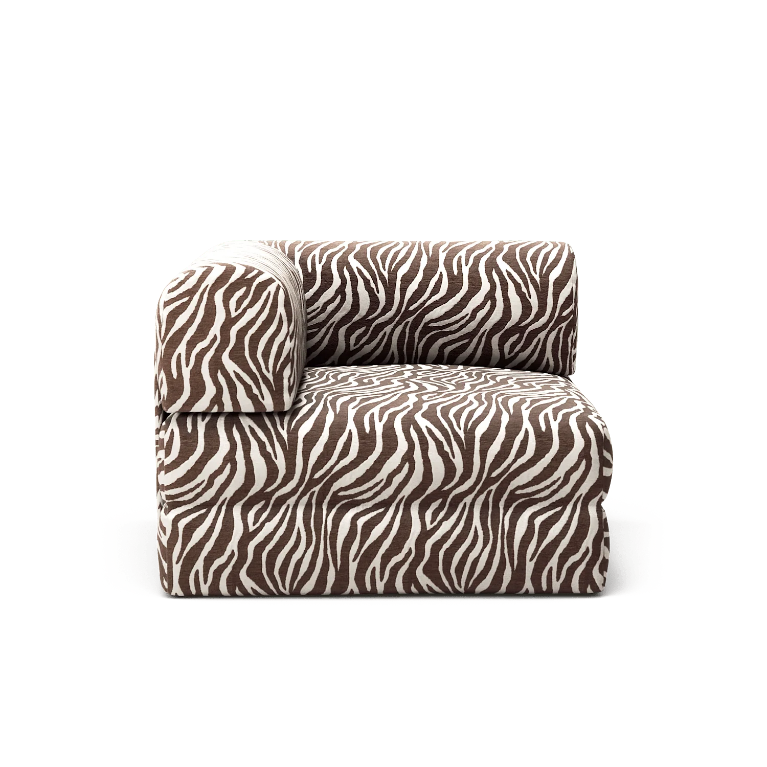 LUNA - Corner - Chenille Jacquard Zebra Brown White