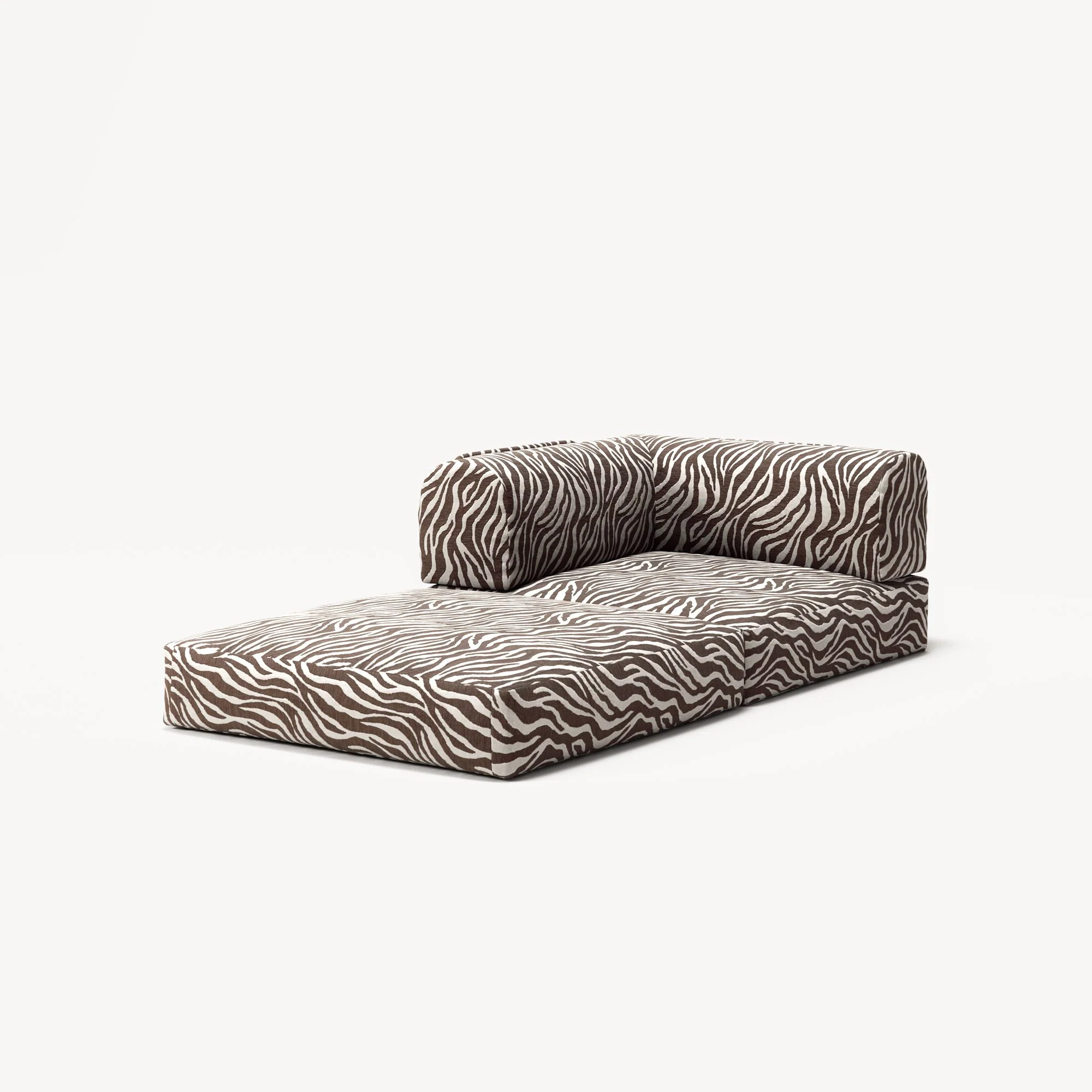 LUNA - Corner - Chenille Jacquard Zebra Brown White - Image 2