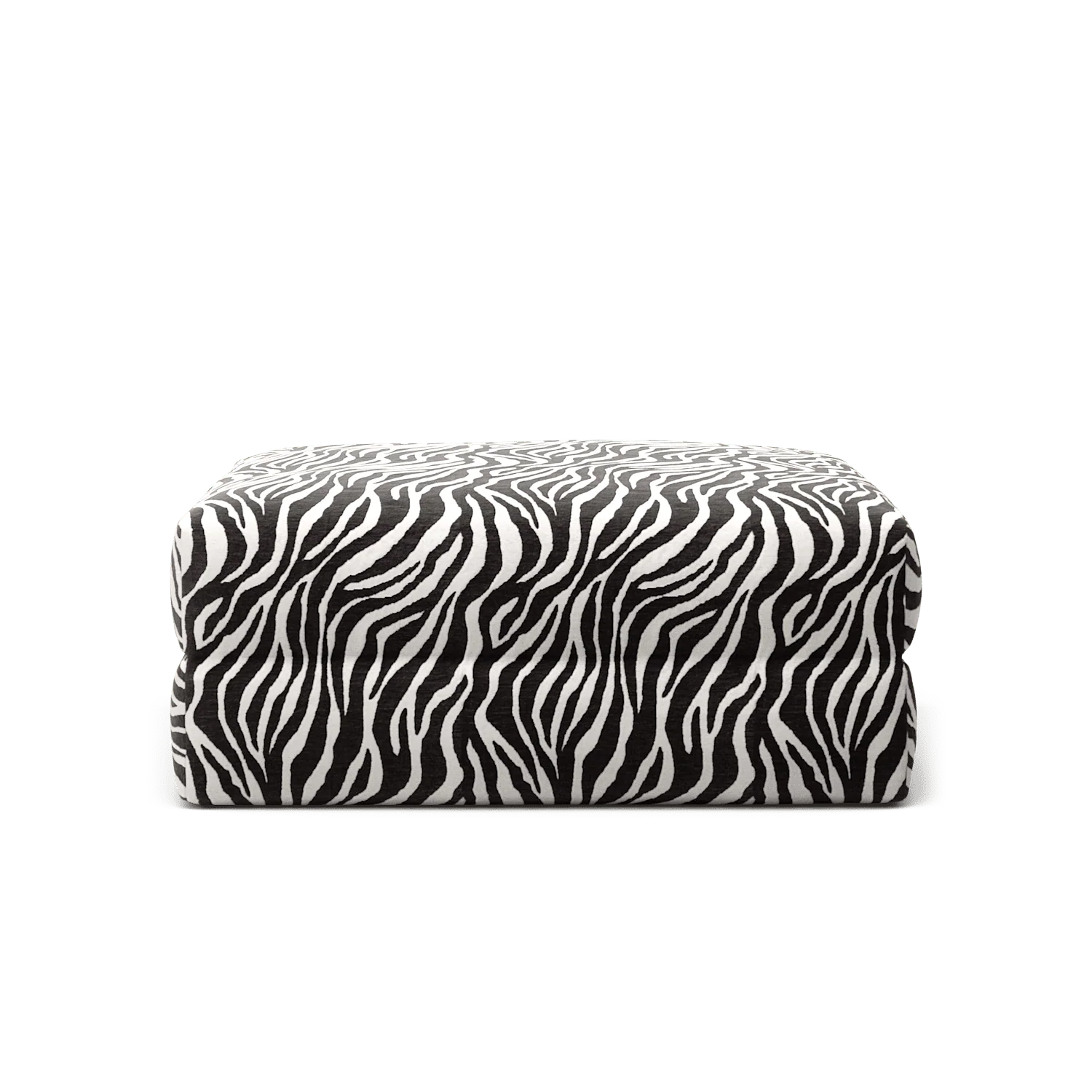 LUNA - Pouf - Chenille Jacquard Zebra Black White