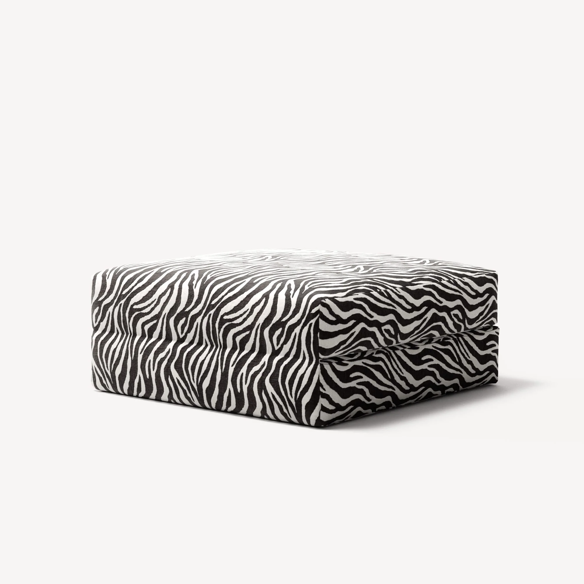 LUNA - Pouf - Chenille Jacquard Zebra Black White - Image 2