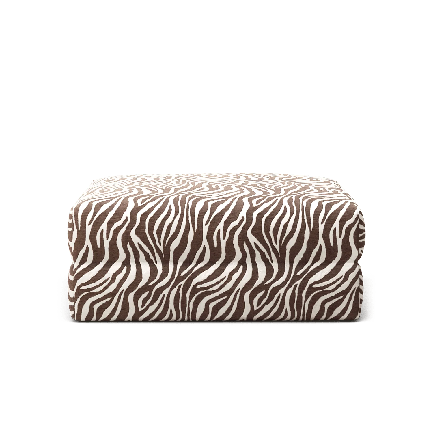 LUNA - Pouf - Chenille Jacquard Zebra Brown White