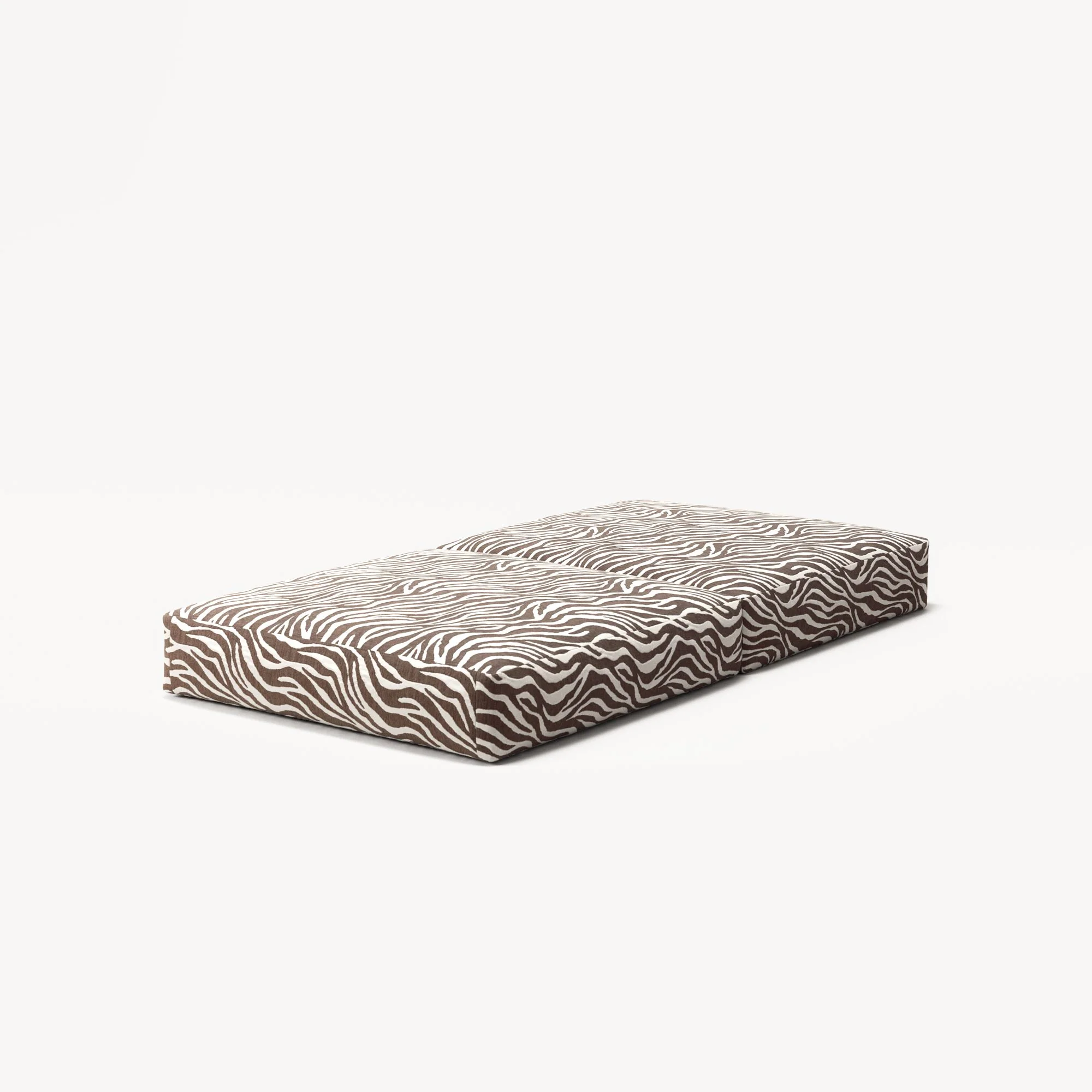 LUNA - Pouf - Chenille Jacquard Zebra Brown White - Image 4