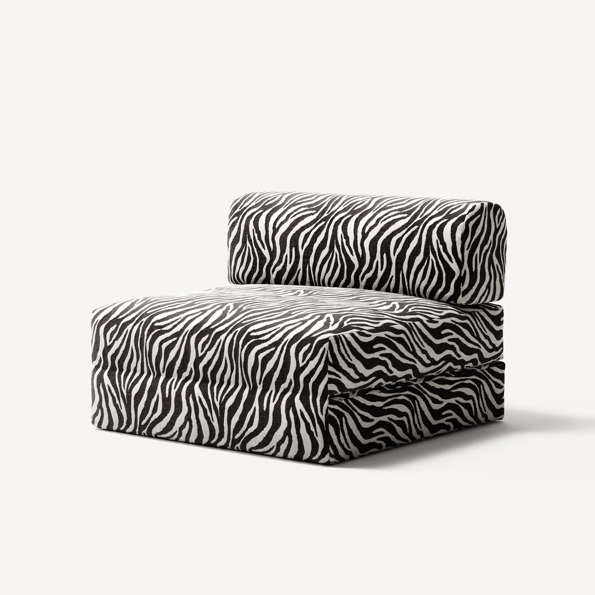 LUNA - Seat - Chenille Jacquard Zebra Black White - Image 3